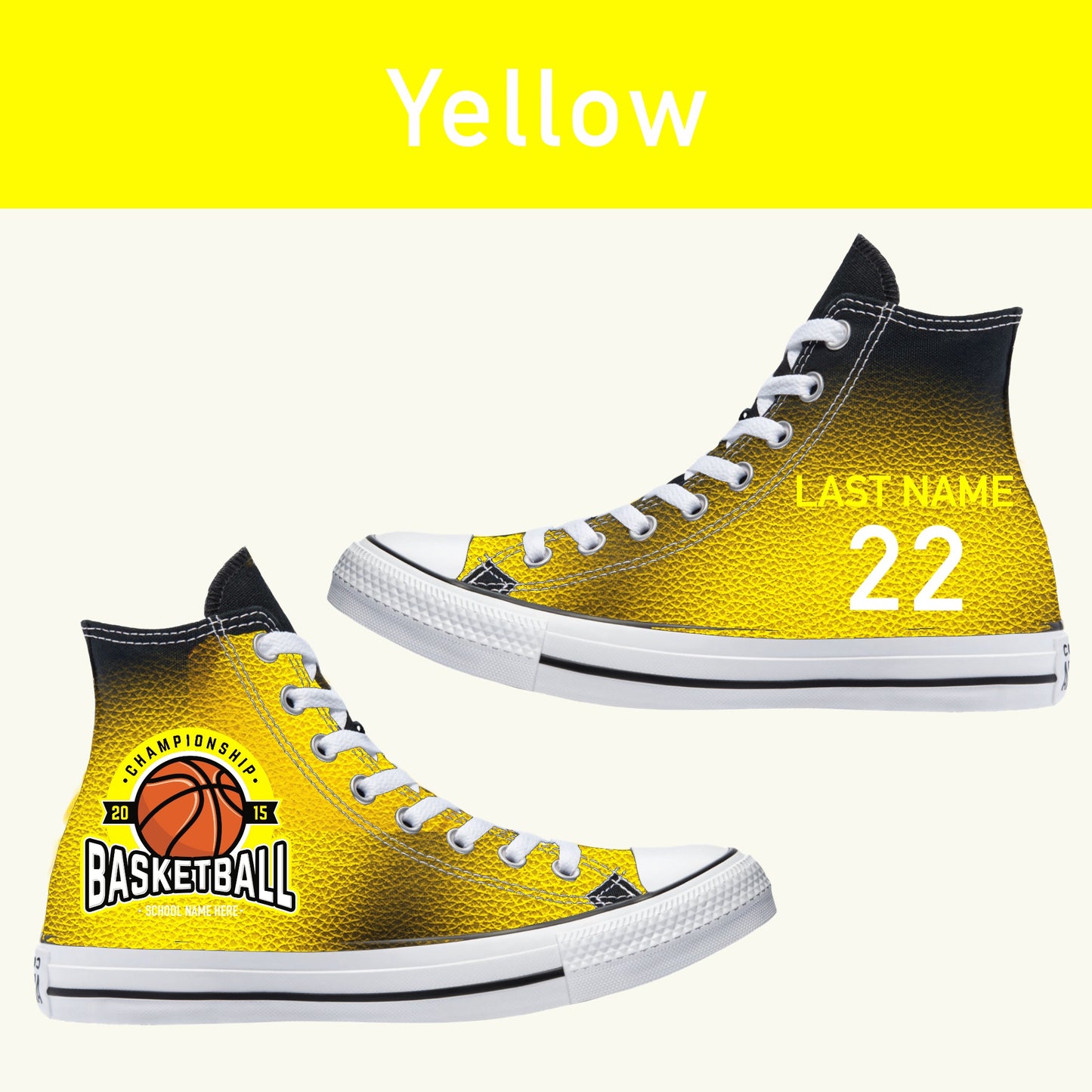Basketball Sneakers Jersey Fade - Multiple Colors Available - Custom Converse Shoes
