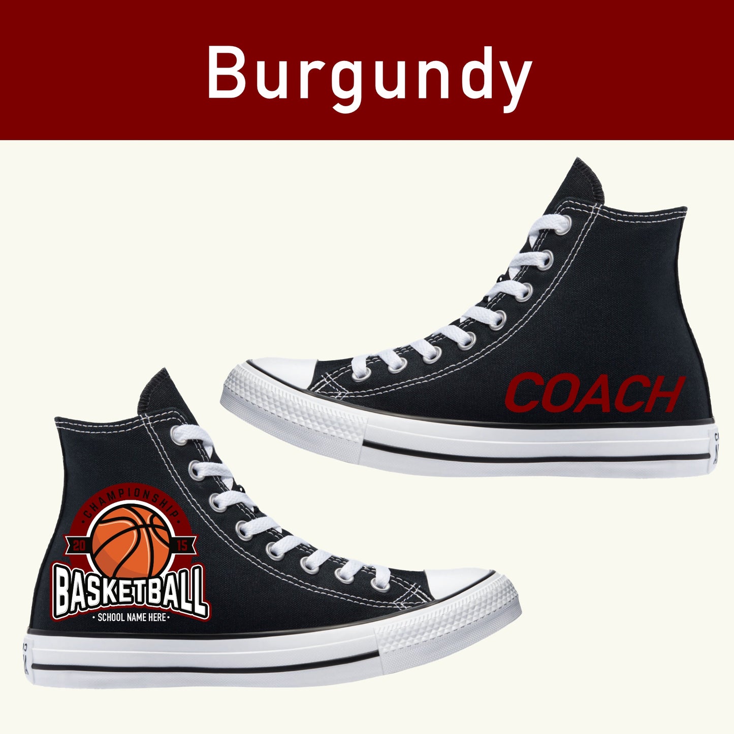 Basketball Sneakers Coaches Gift - Multiple Colors Available - Custom Converse Shoes
