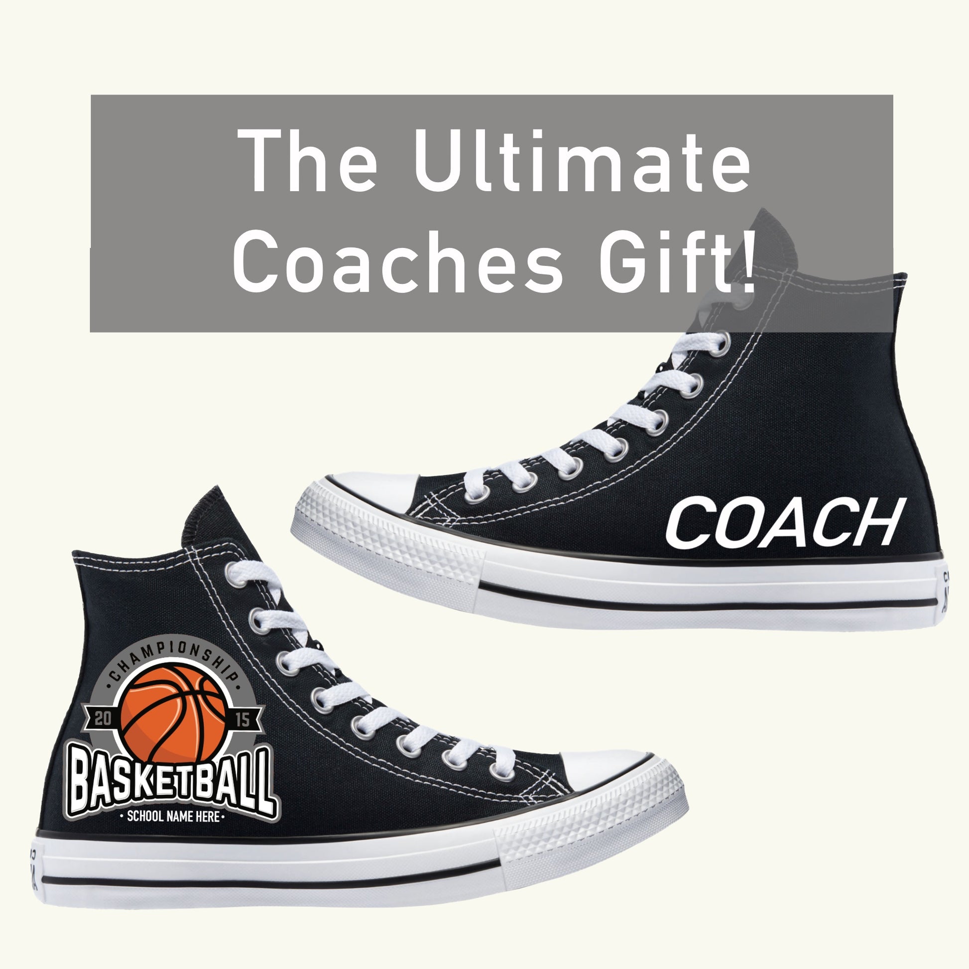 Basketball Sneakers Coaches Gift - Multiple Colors Available - Custom Converse Shoes