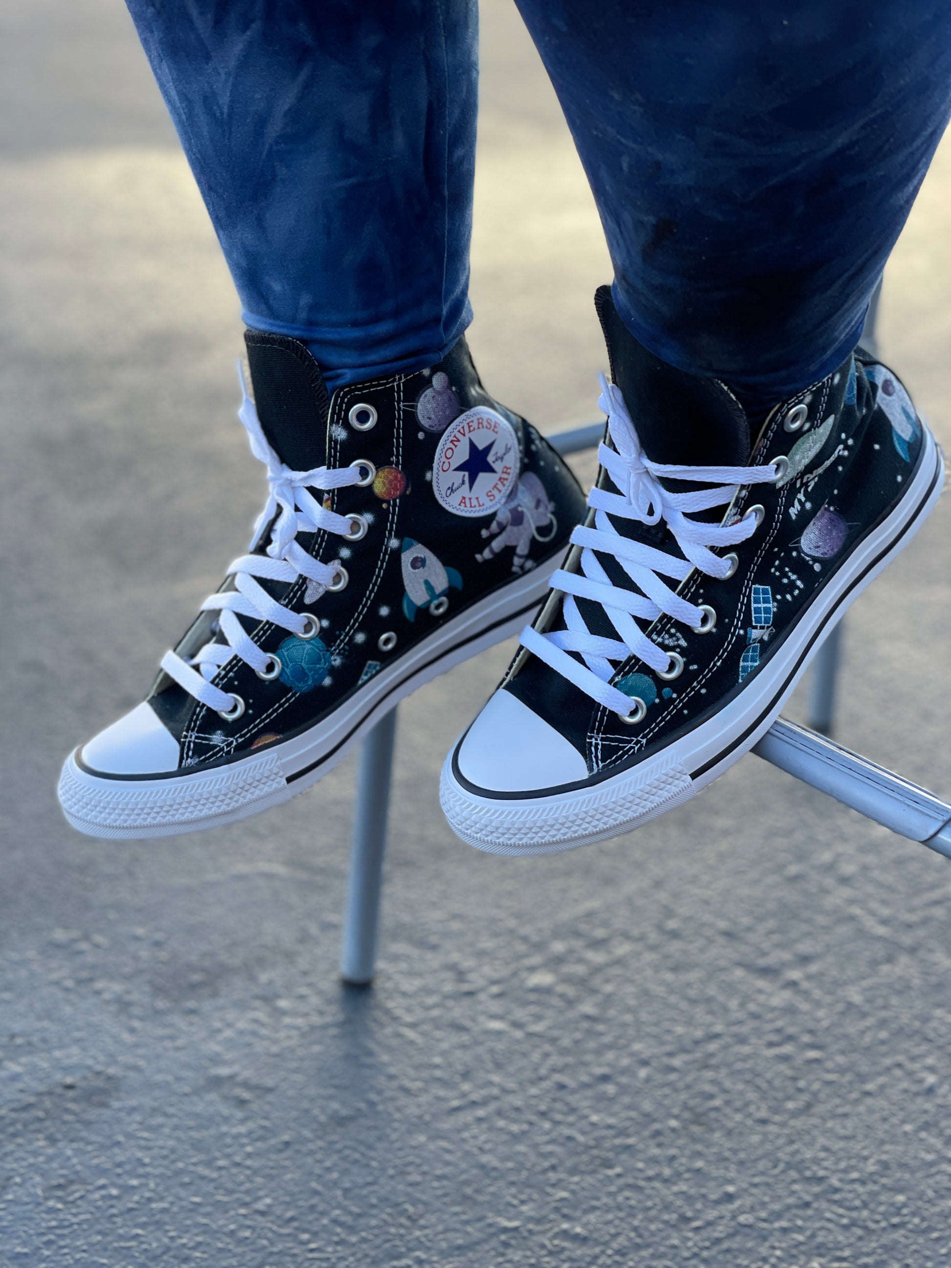 NASA Chucks Custom Black High Top Converse