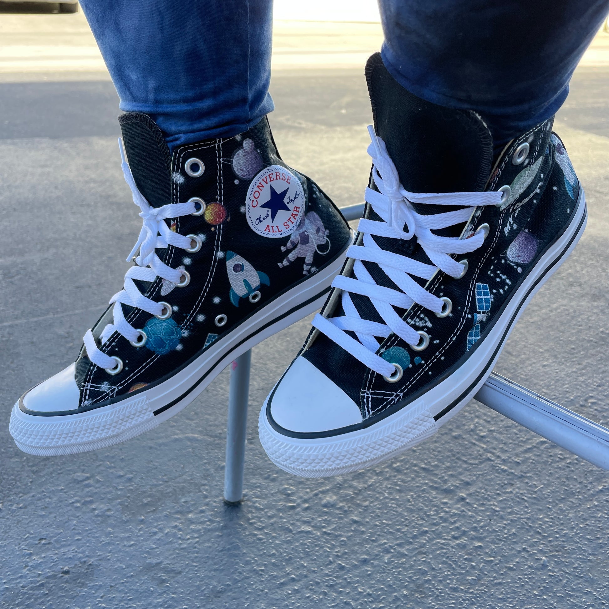 NASA Chucks Custom Black High Top Converse