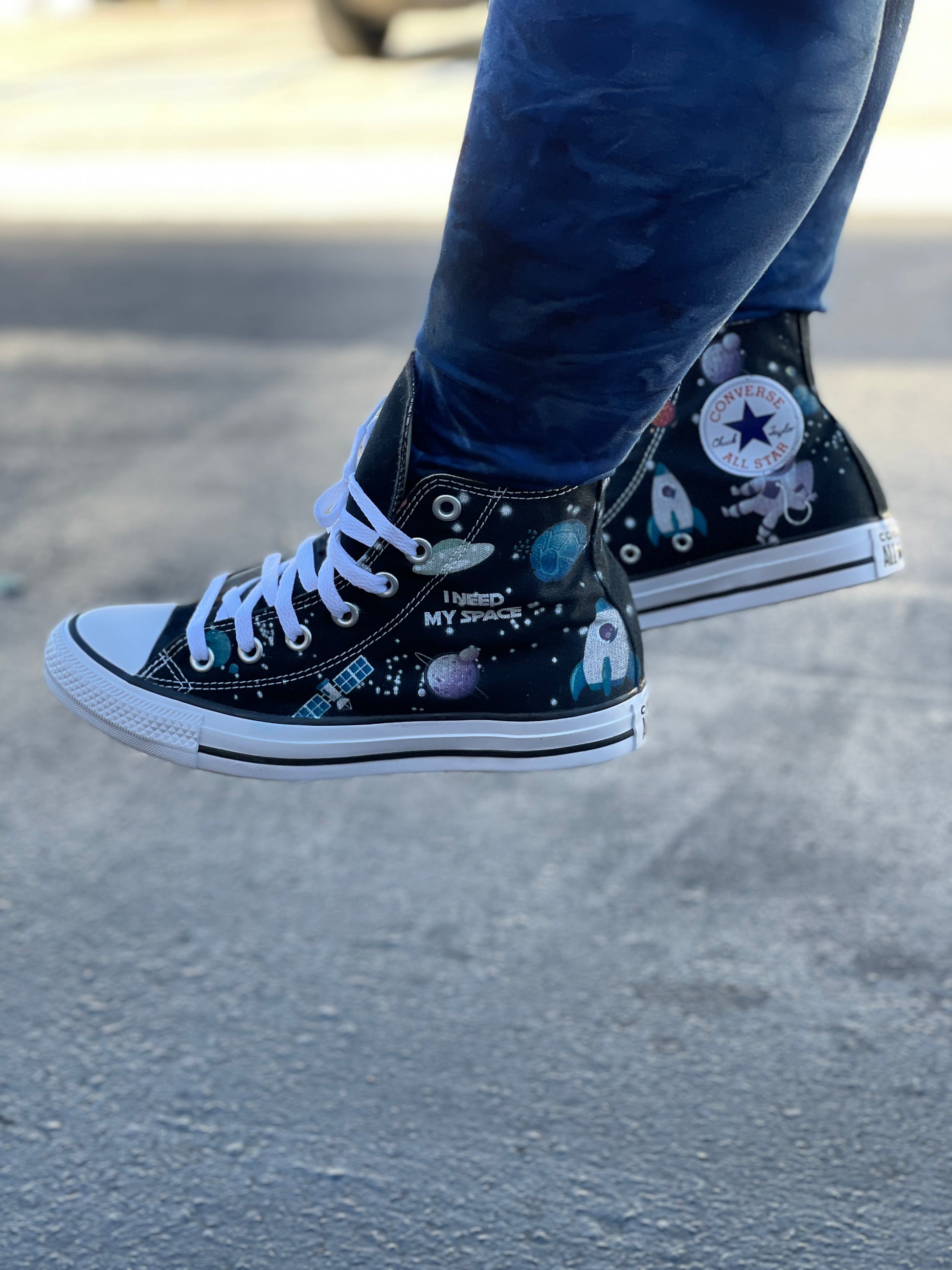 NASA Chucks Custom Black High Top Converse