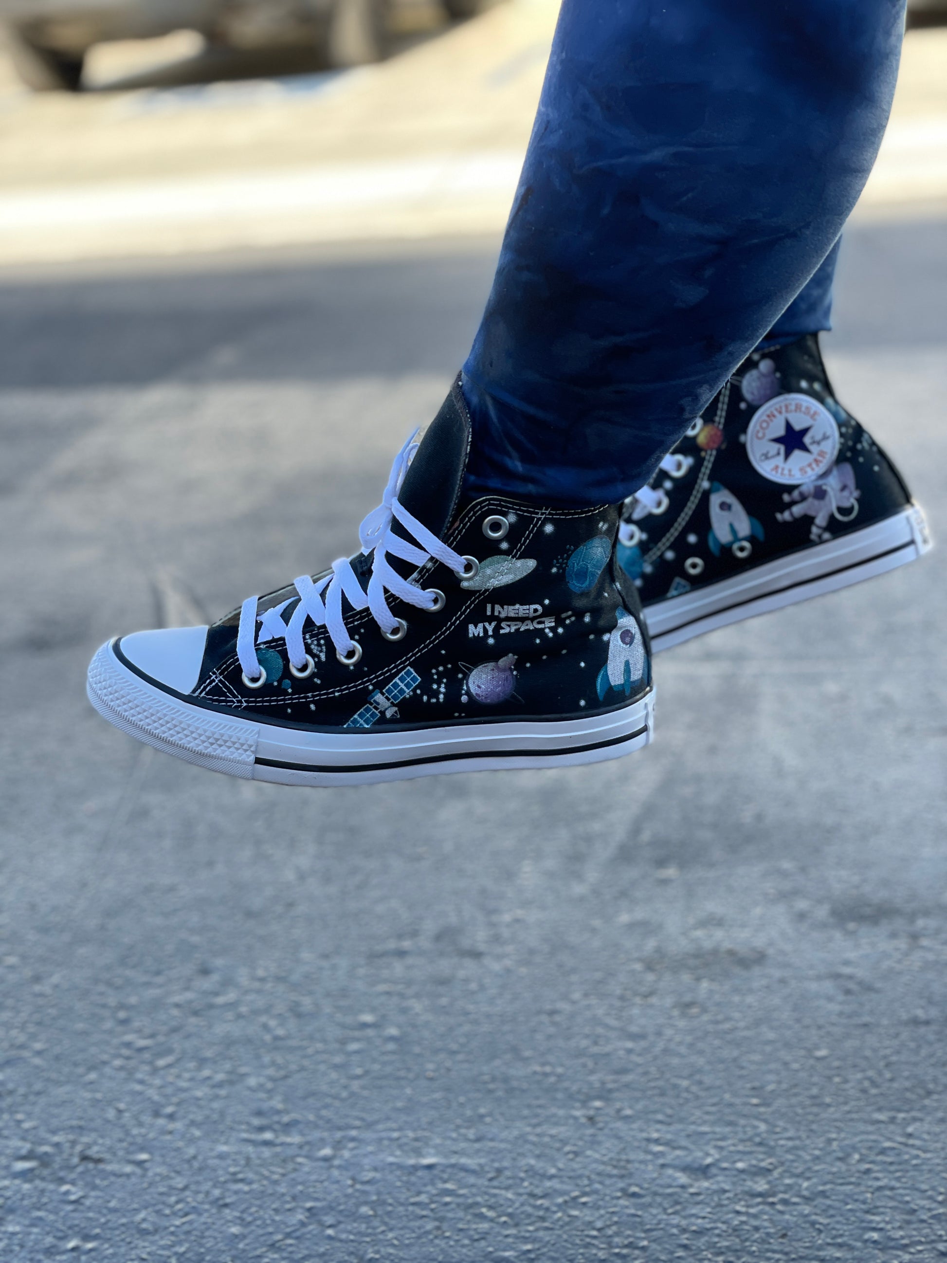 NASA Chucks Custom Black High Top Converse