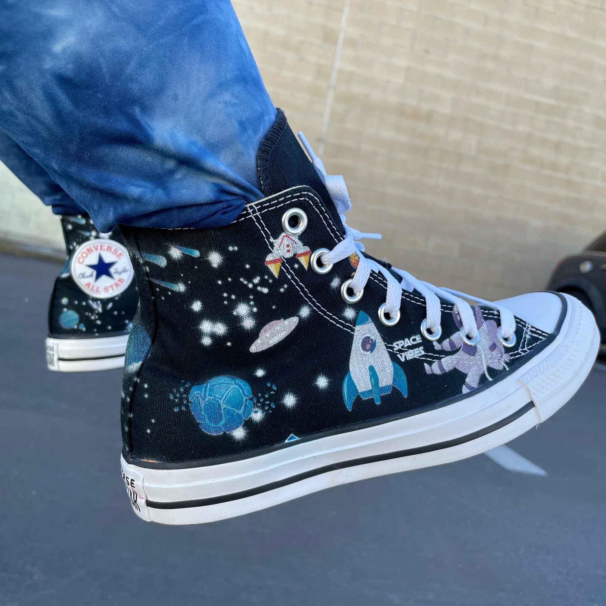 NASA Chucks Custom Black High Top Converse