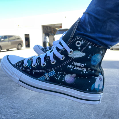 NASA Chucks Custom Black High Top Converse