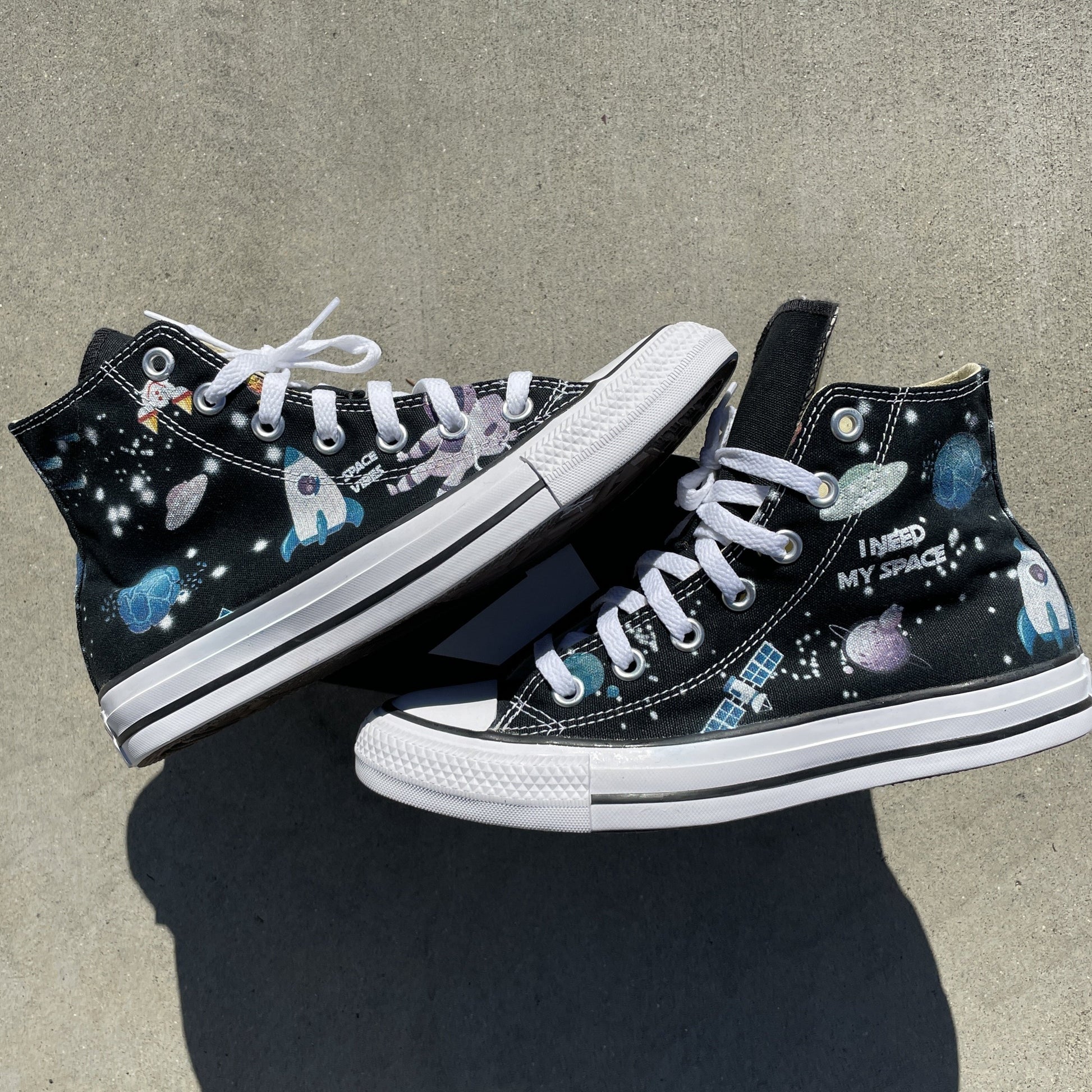 NASA Chucks Custom Black High Top Converse