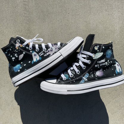 NASA Chucks Custom Black High Top Converse