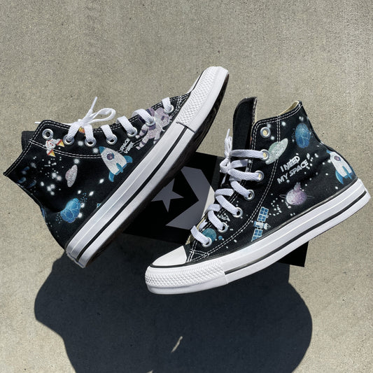 NASA Chucks Custom Black High Top Converse