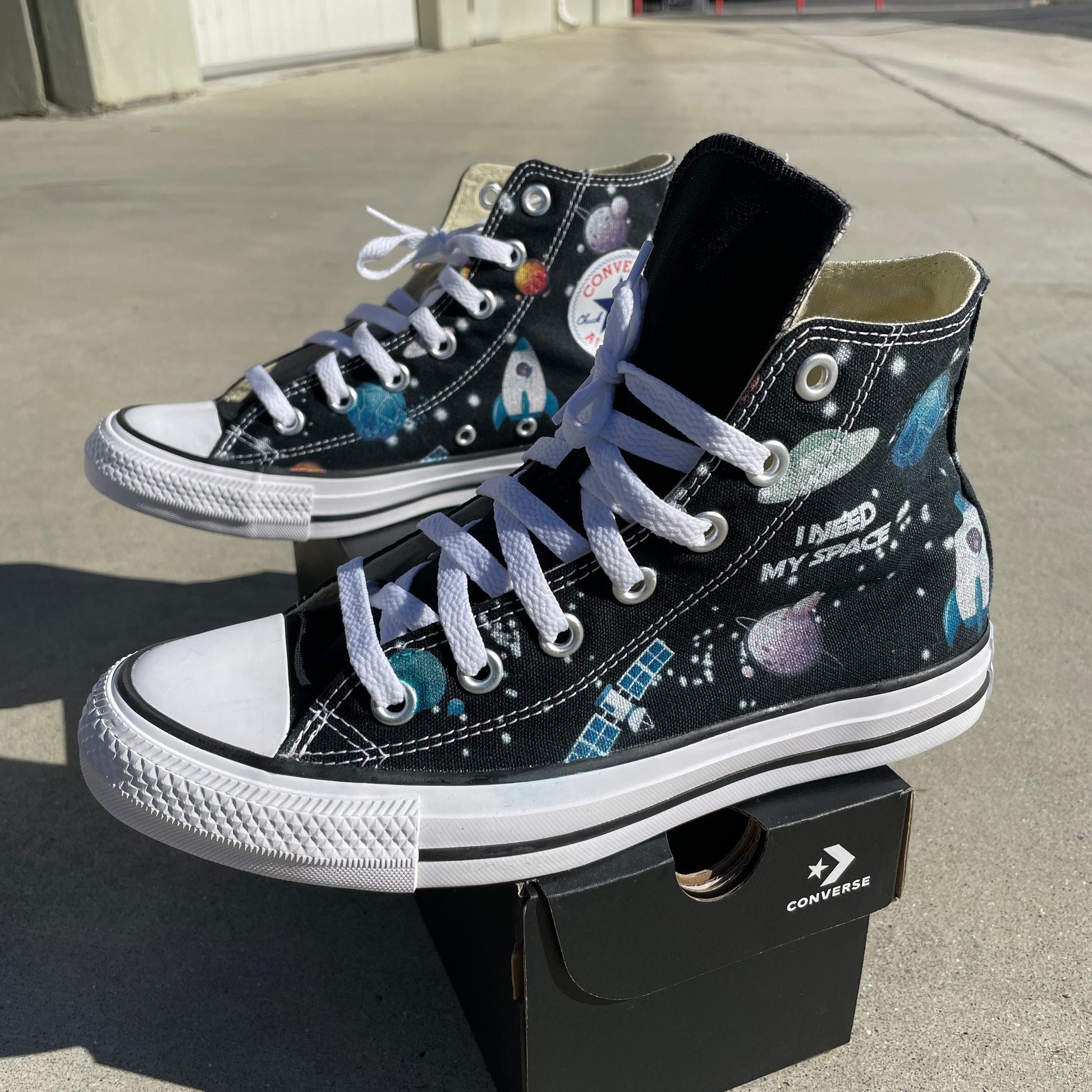 NASA Chucks Custom Black High Top Converse