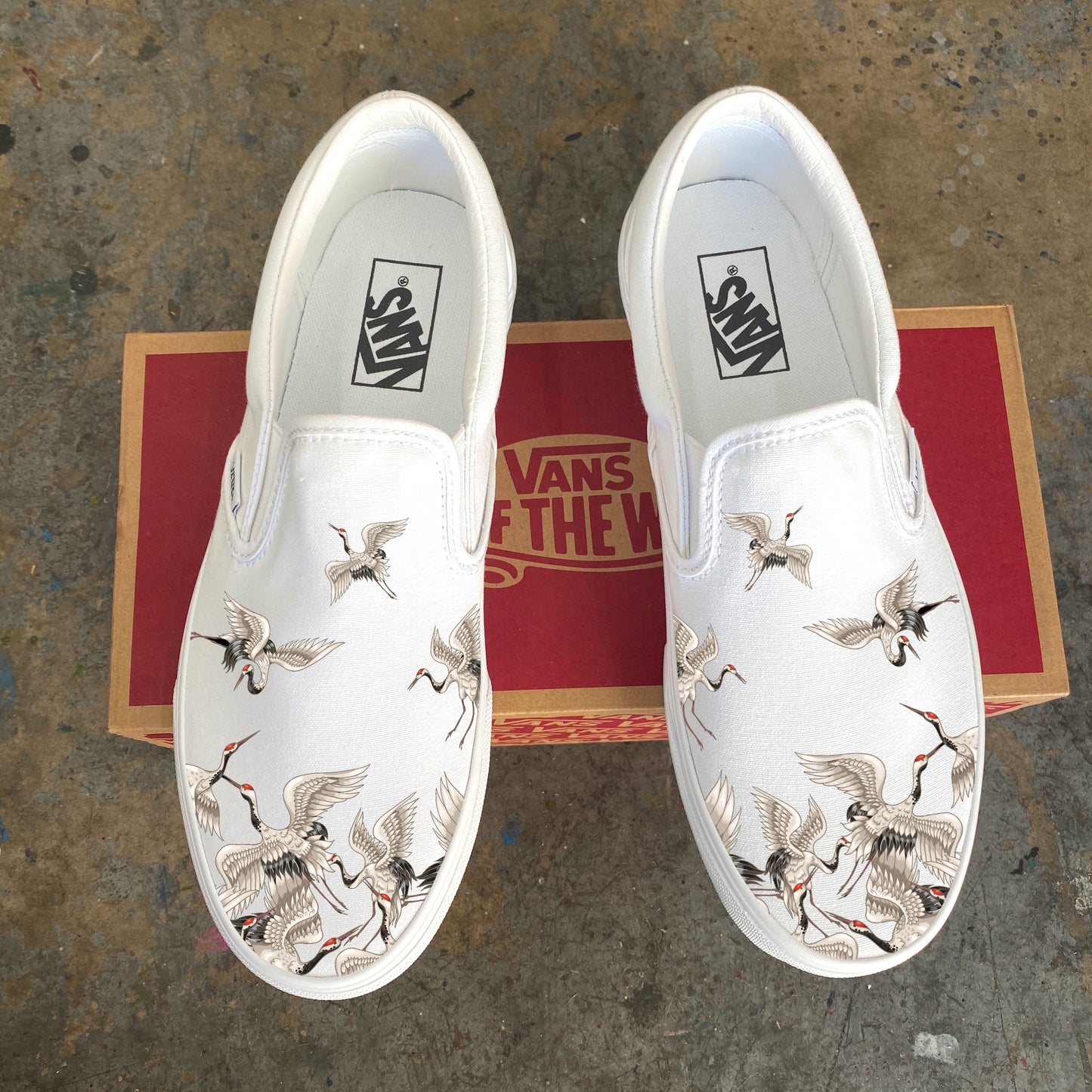 Flying Cranes - Custom Slip Ons Wish