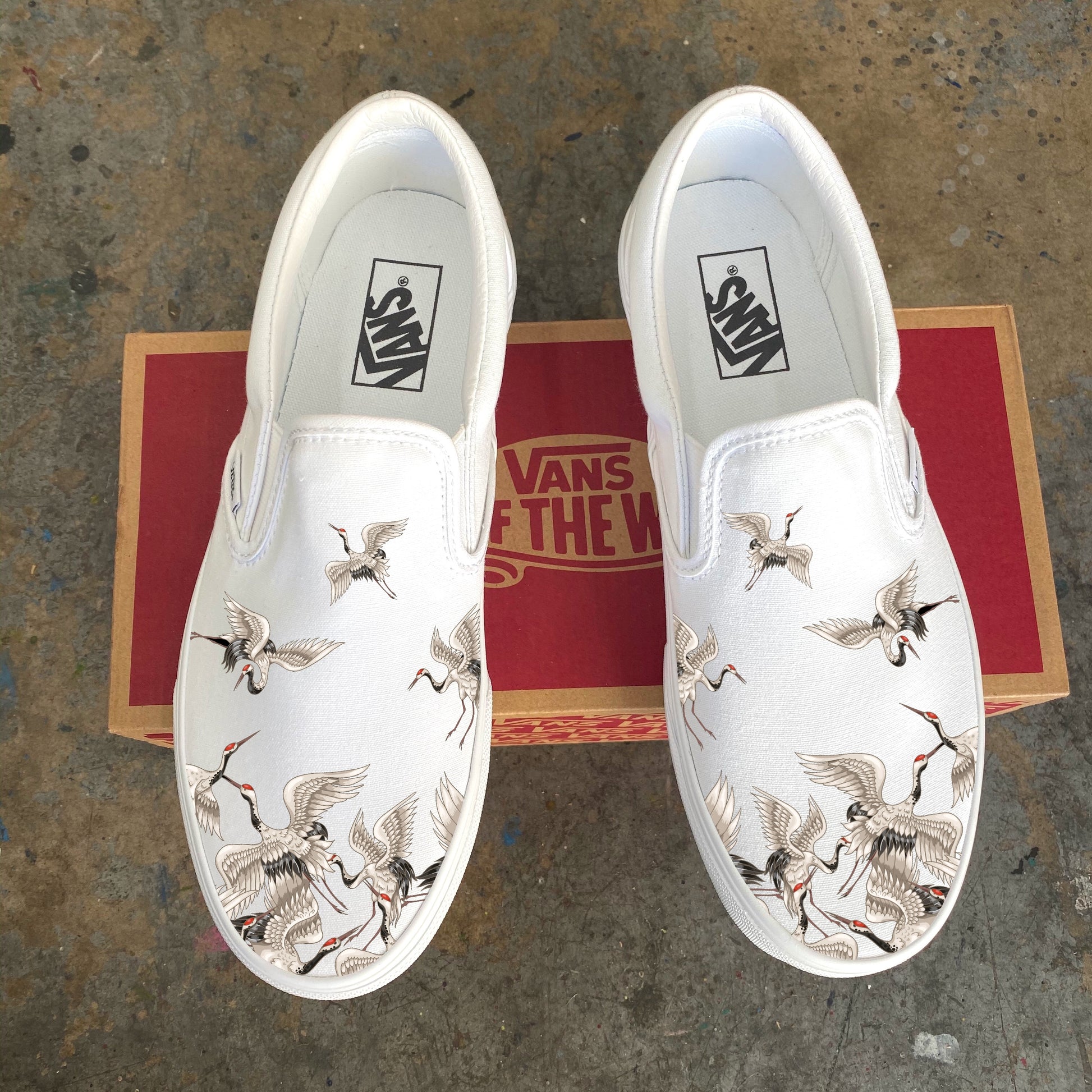 Flying Cranes - Custom Slip Ons Wish