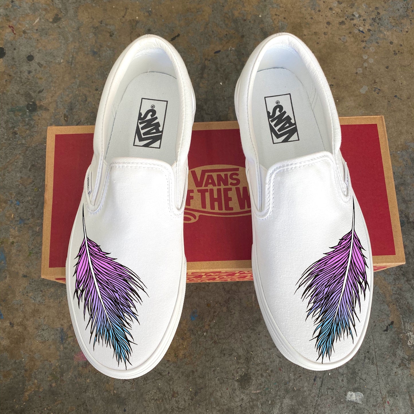 Feather Black Slip Ons Wish
