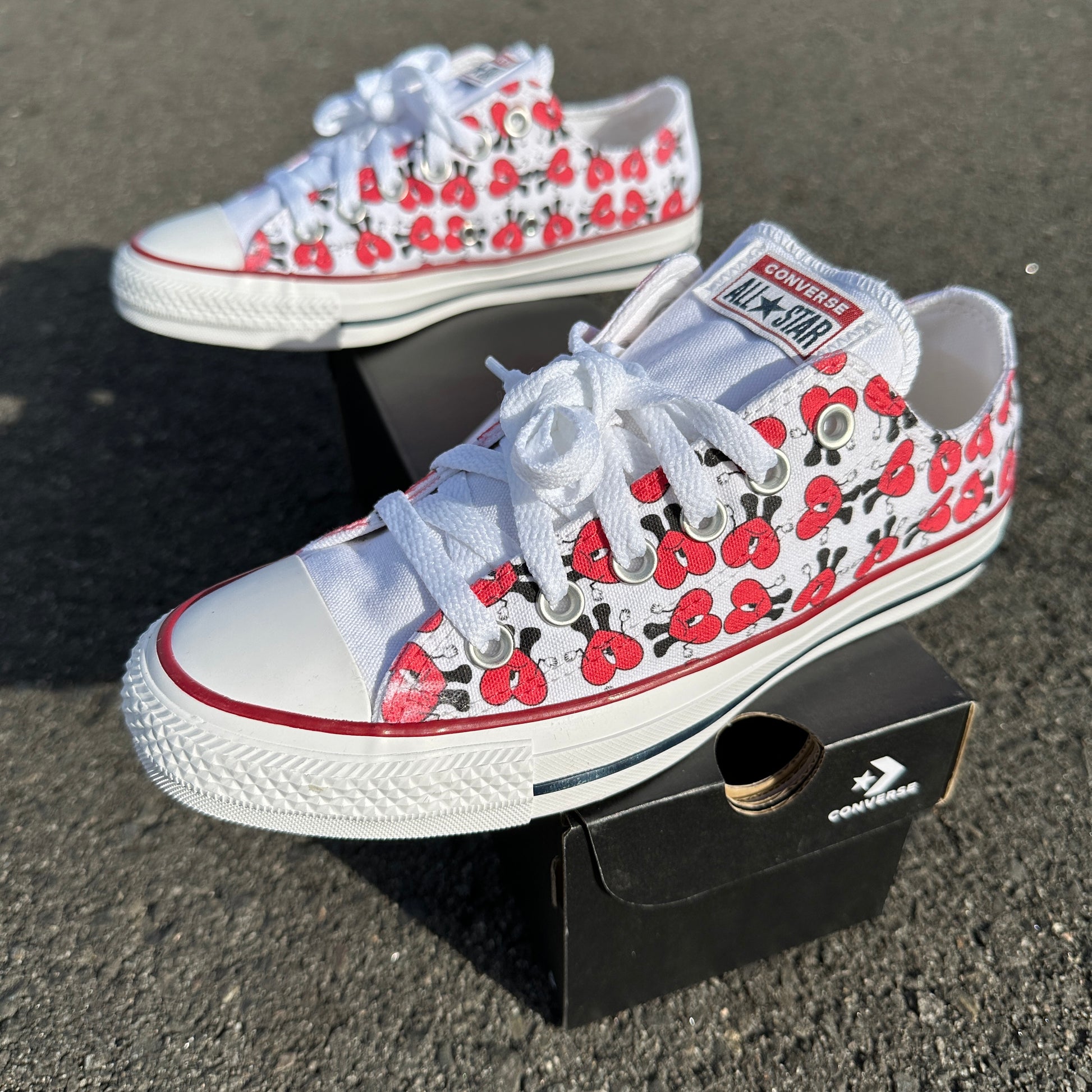 Bad Bunny Valentines Day Heart Band Low Tap - Custom Converse Shoes –  BlvdCustom