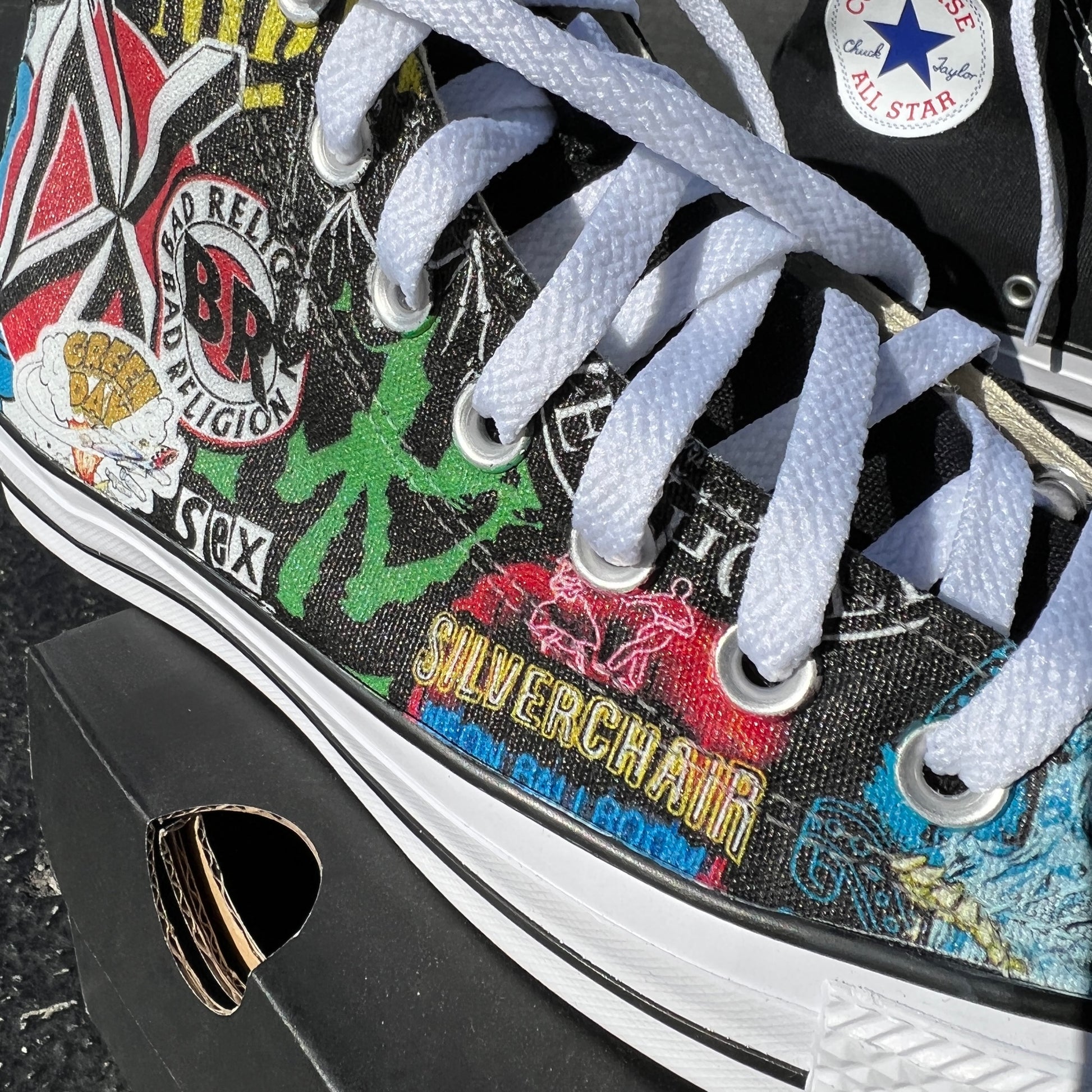 Punk Rock and Roll Alternative Band Stickers Custom Converse High