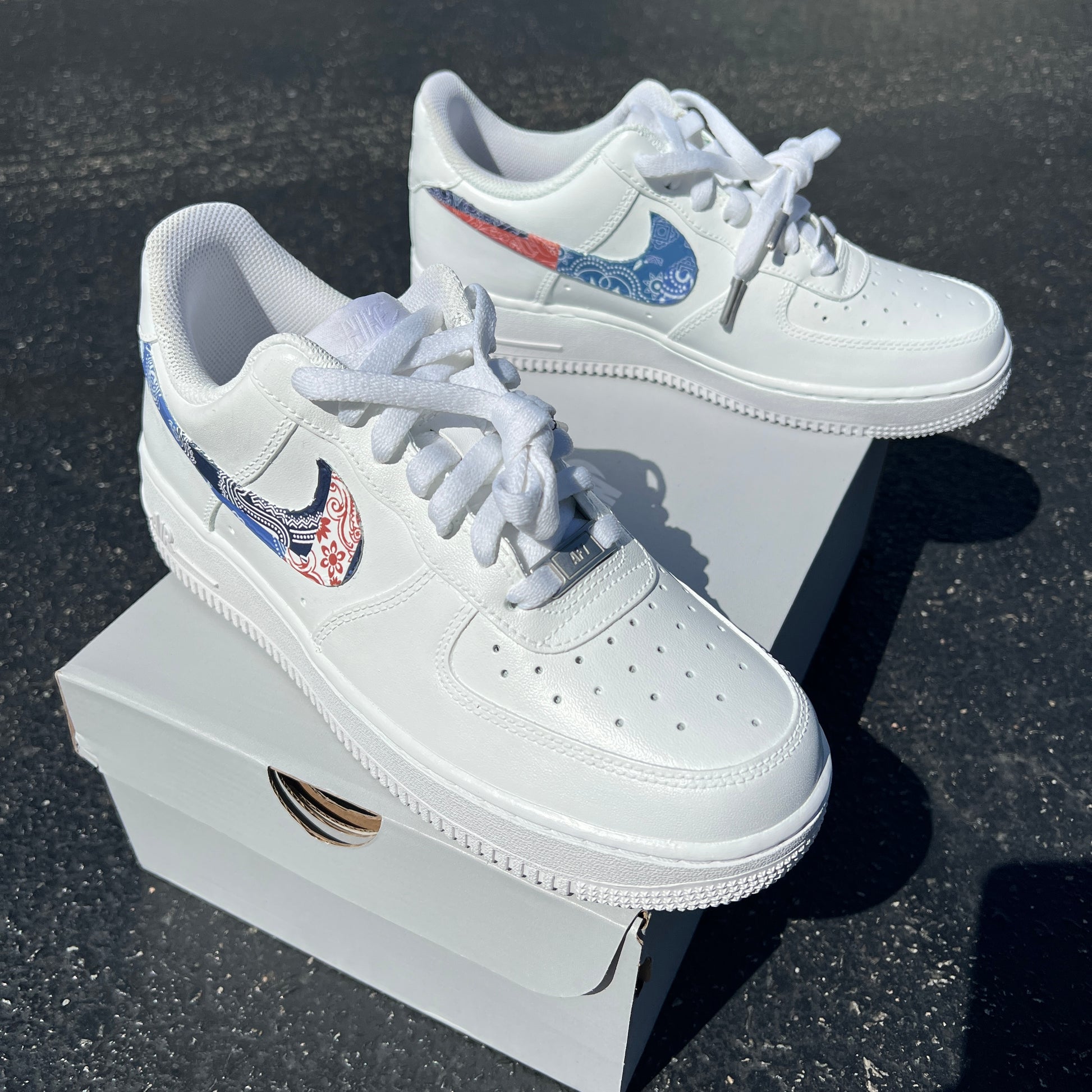 Customized Nike Air Force One Low Customized Swoosh Kids and 