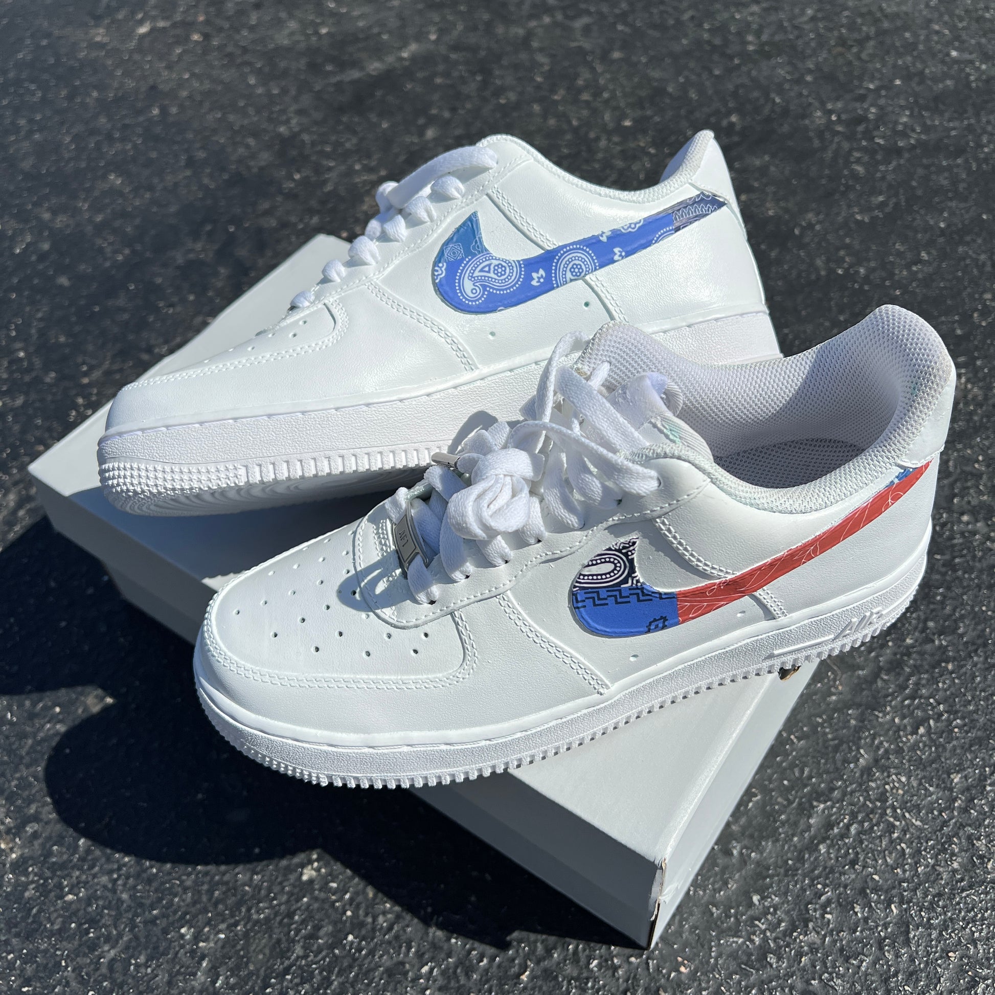 Blue Dripping Custom Air Force 1 Sneakers 13 M / 14.5 W