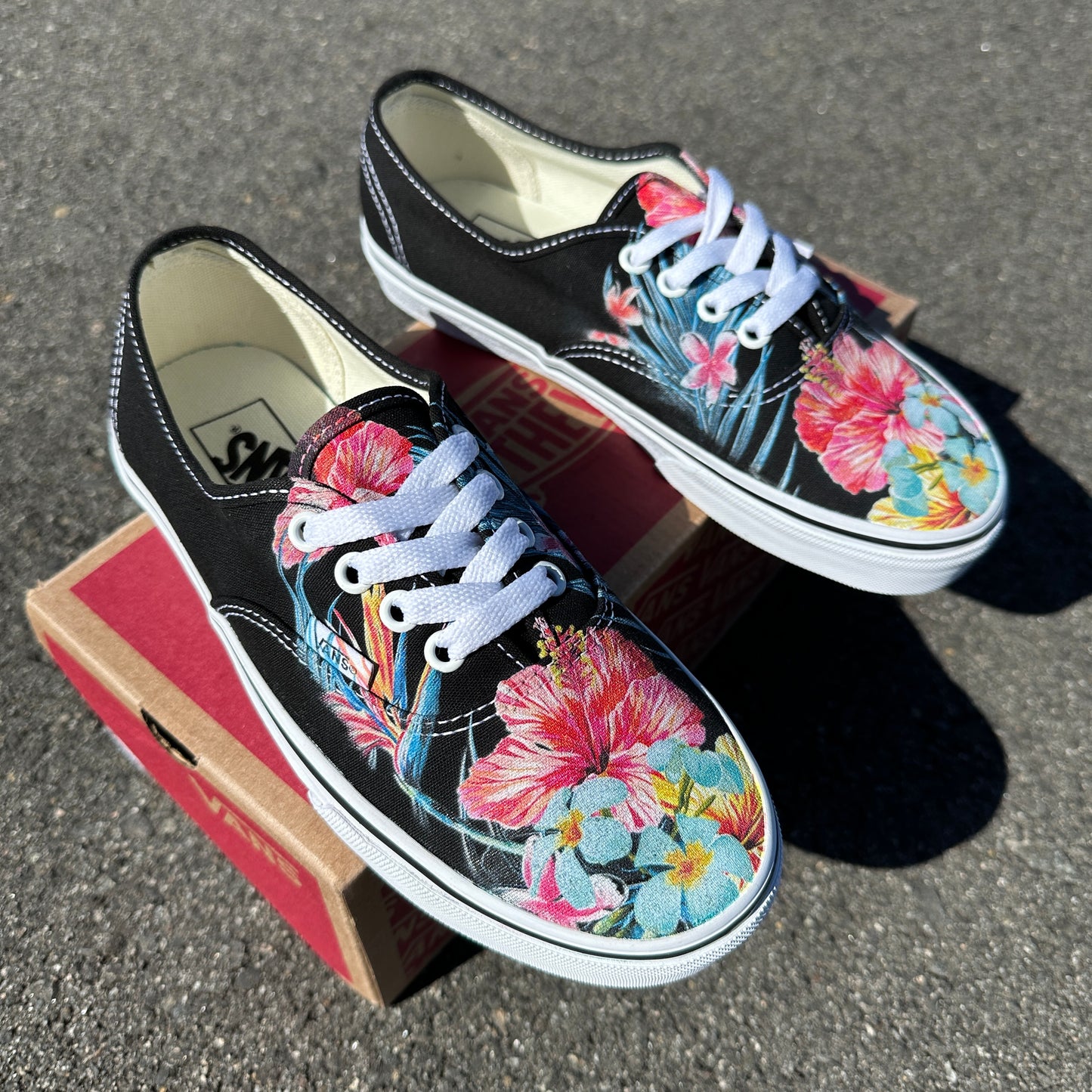 custom tropical floral vans