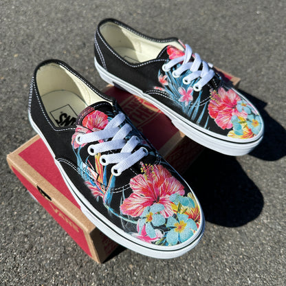 custom tropical floral vans
