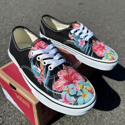 custom tropical floral vans