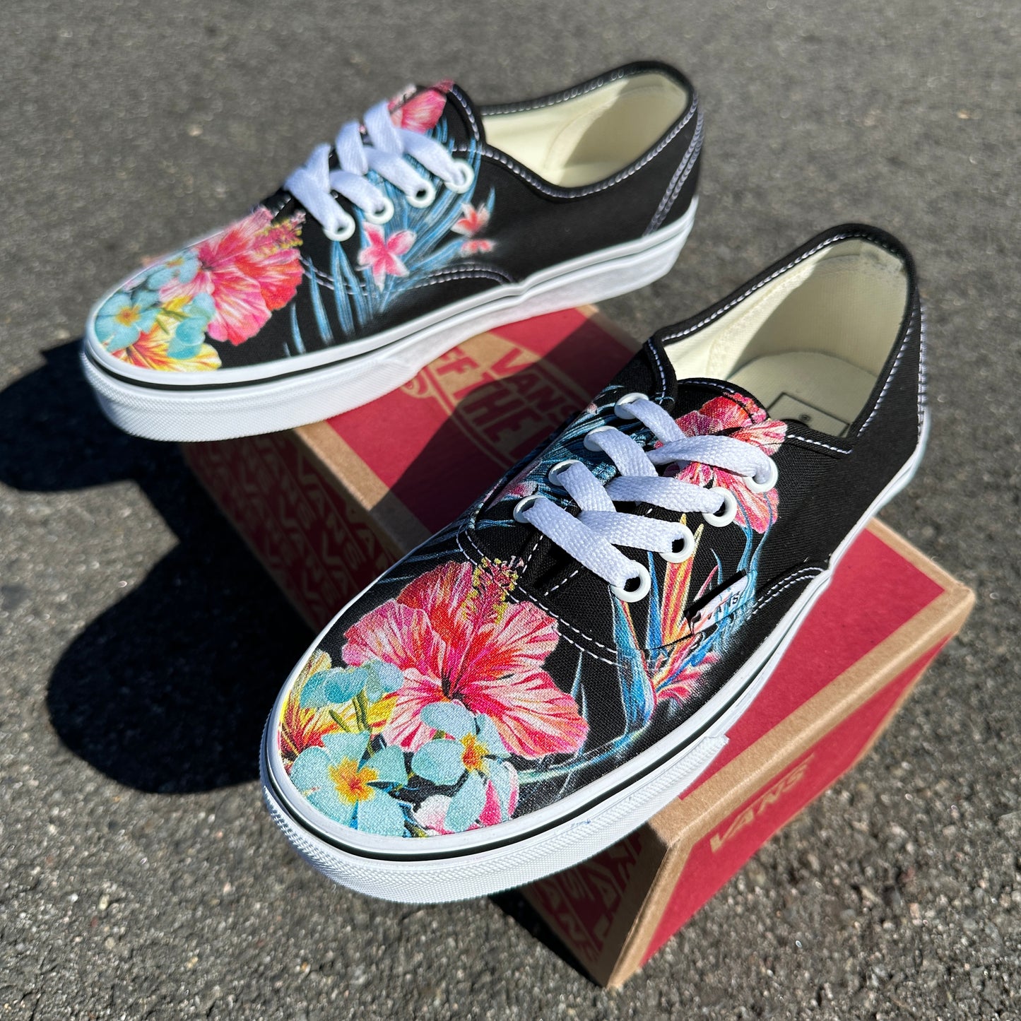 custom tropical floral vans
