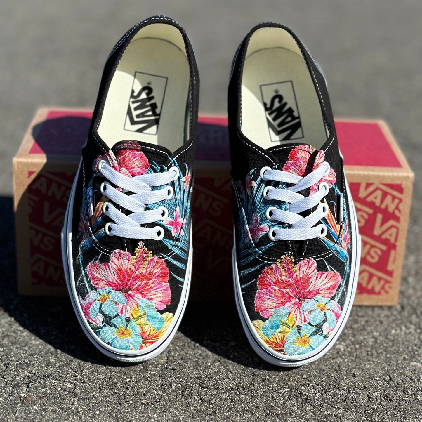 custom tropical floral vans