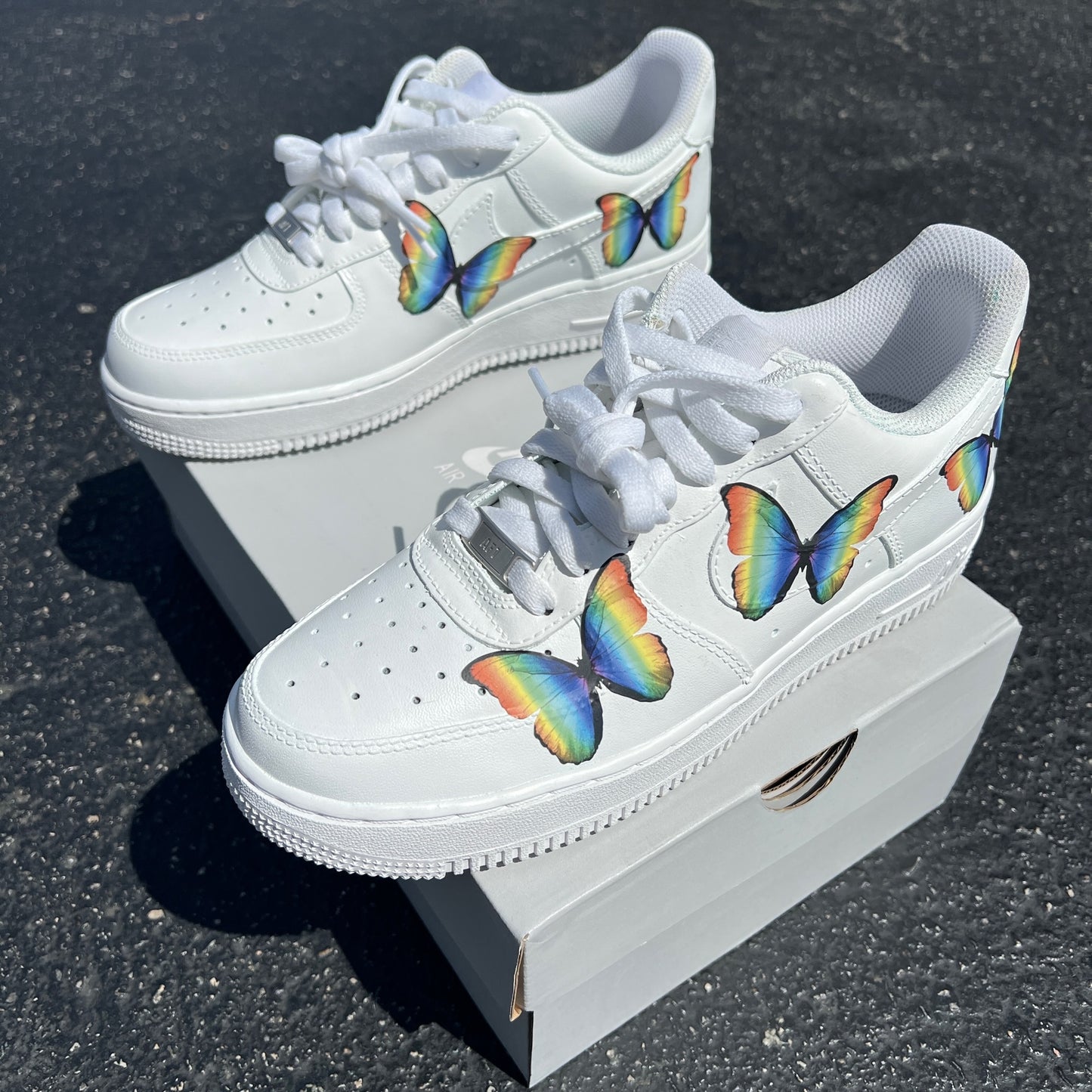 Custom Nike Air Force 1 Rainbow ButterFLY - Custom Nike Shoes