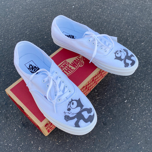 Felix The Cat - White Authentic Vans