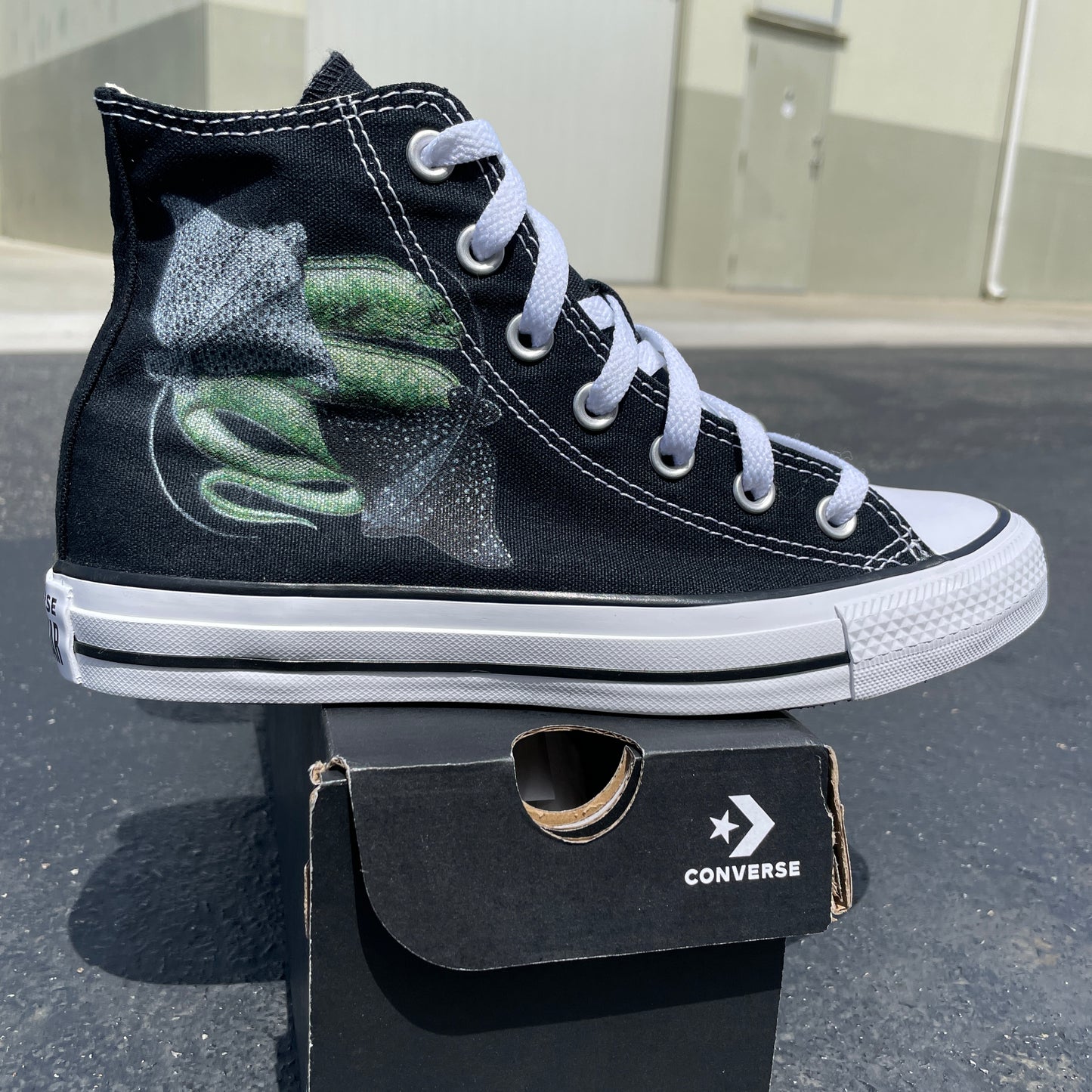 Custom Converse Shoes - Ebb and Flow High Tops - Black Or White