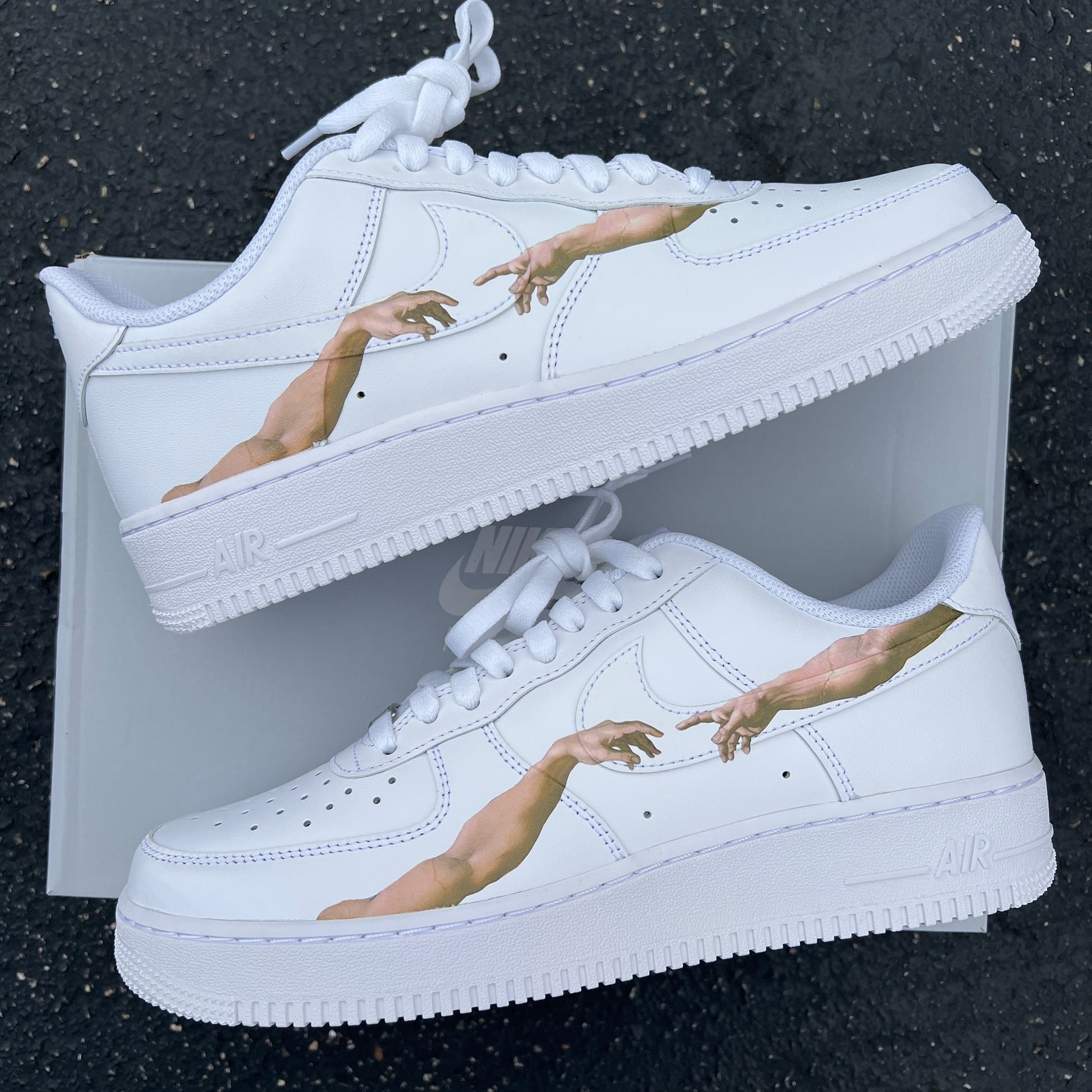 Fresco Customs in 2023  White nike shoes, Pretty shoes sneakers