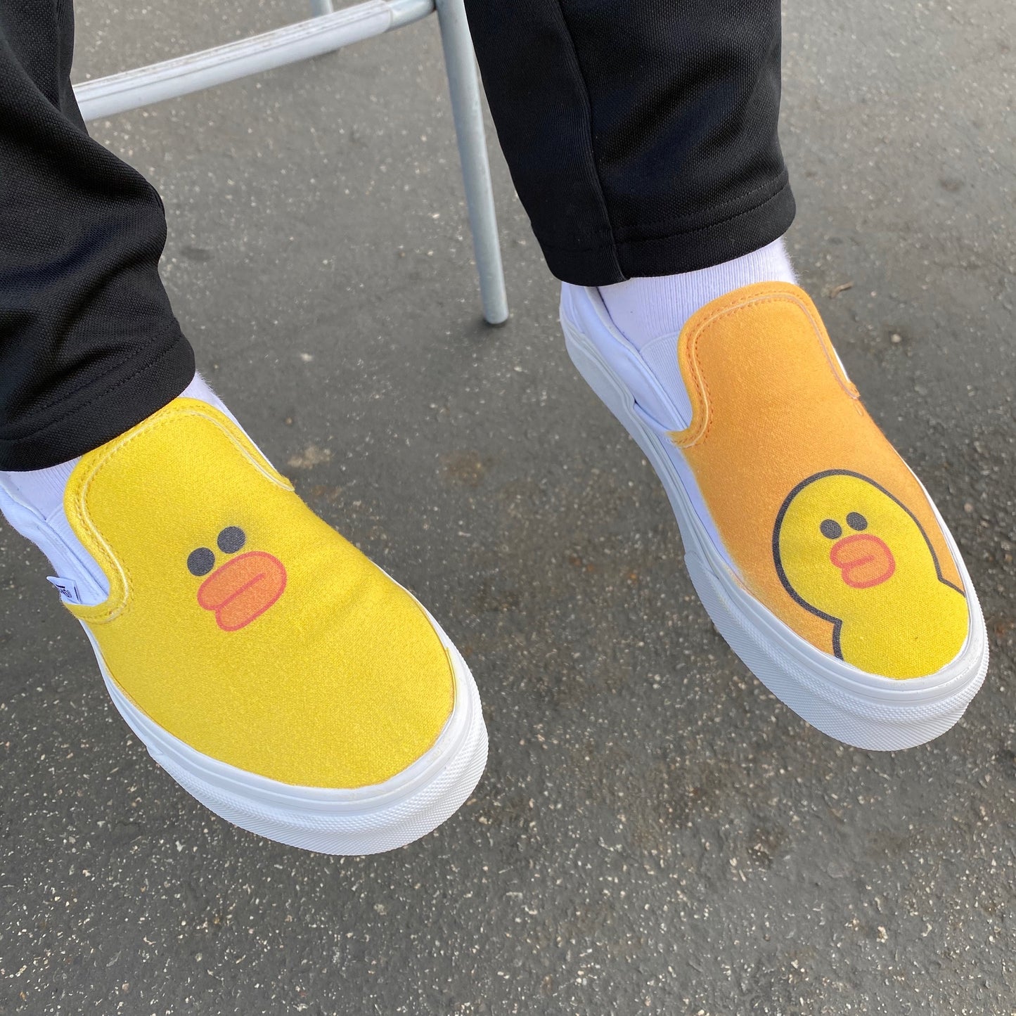 Sally The Duck - Custom Slip On Vans