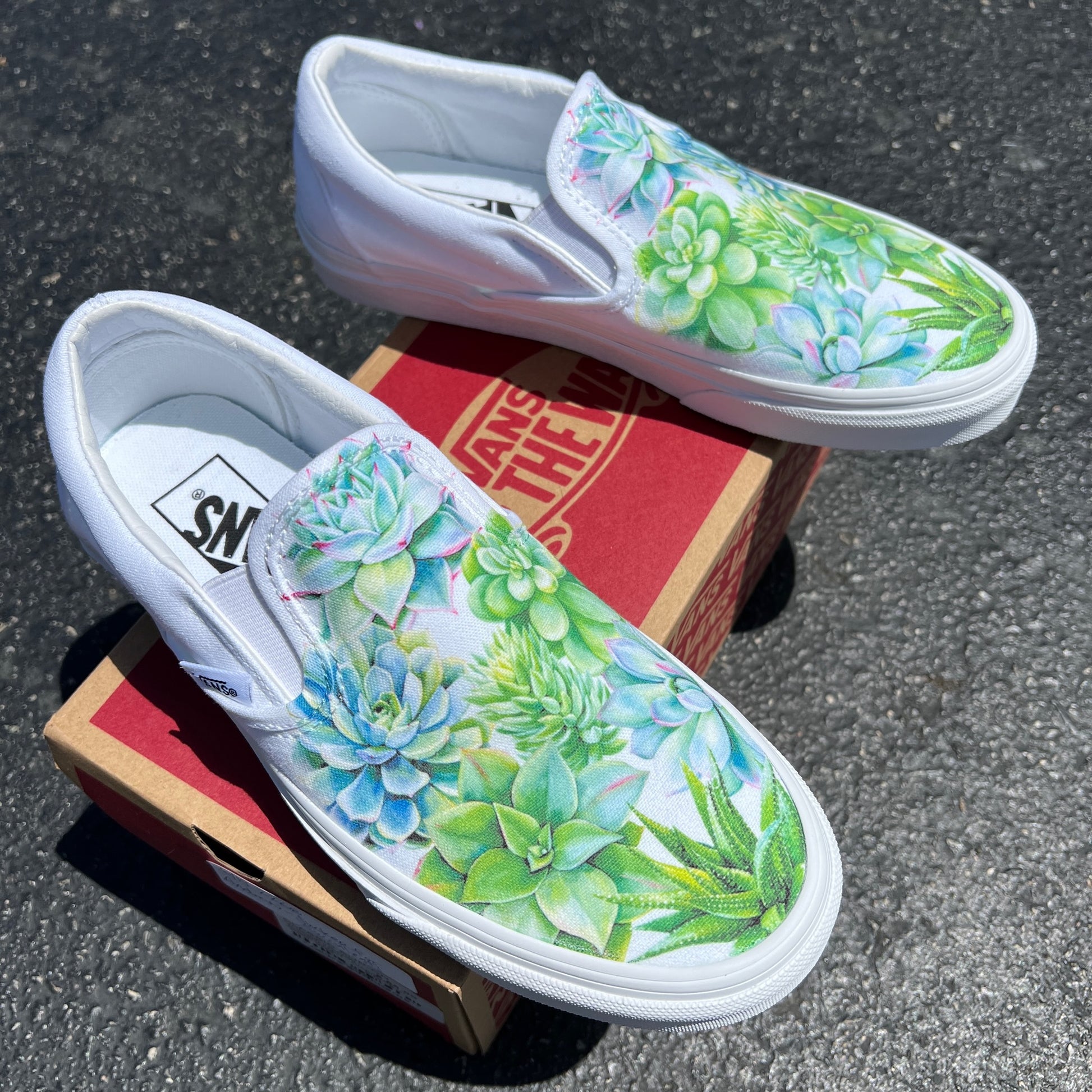 Cactus Succulent Pant Mom Gift Custom Sneakers Slip On Vans Shoes