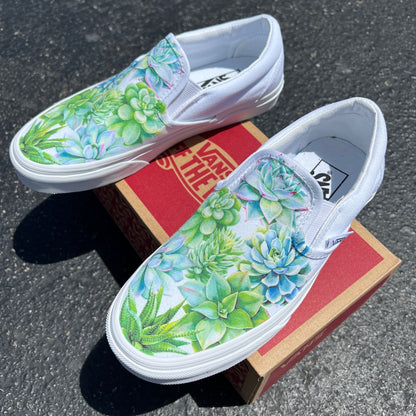 Cactus Succulent Pant Mom Gift Custom Sneakers Slip On Vans Shoes