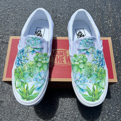 Cactus Succulent Pant Mom Gift Custom Sneakers Slip On Vans Shoes