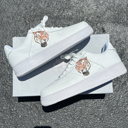 Custom Nike Air Force 1 Tiger Head - Custom Nike Shoes