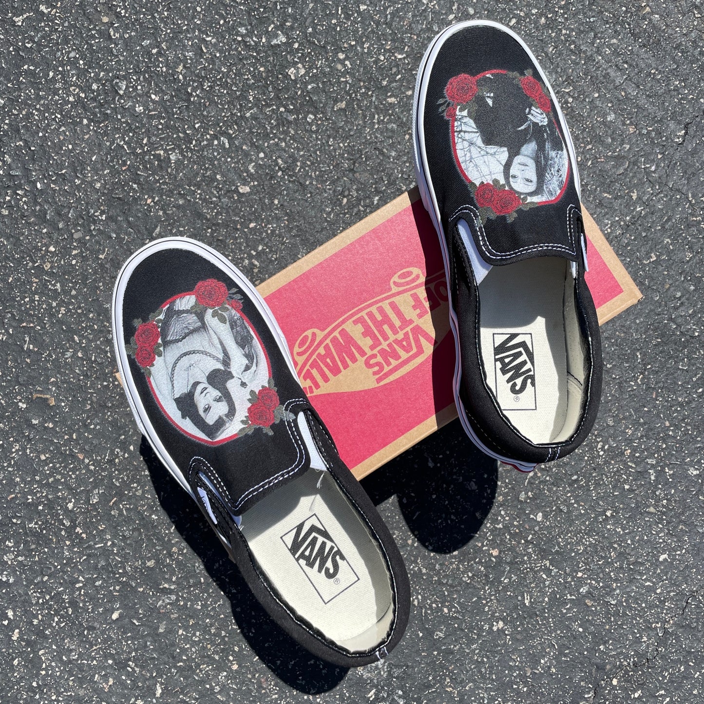 Goth Goddesses - Morticia Addams and Lily Munster Custom Vans