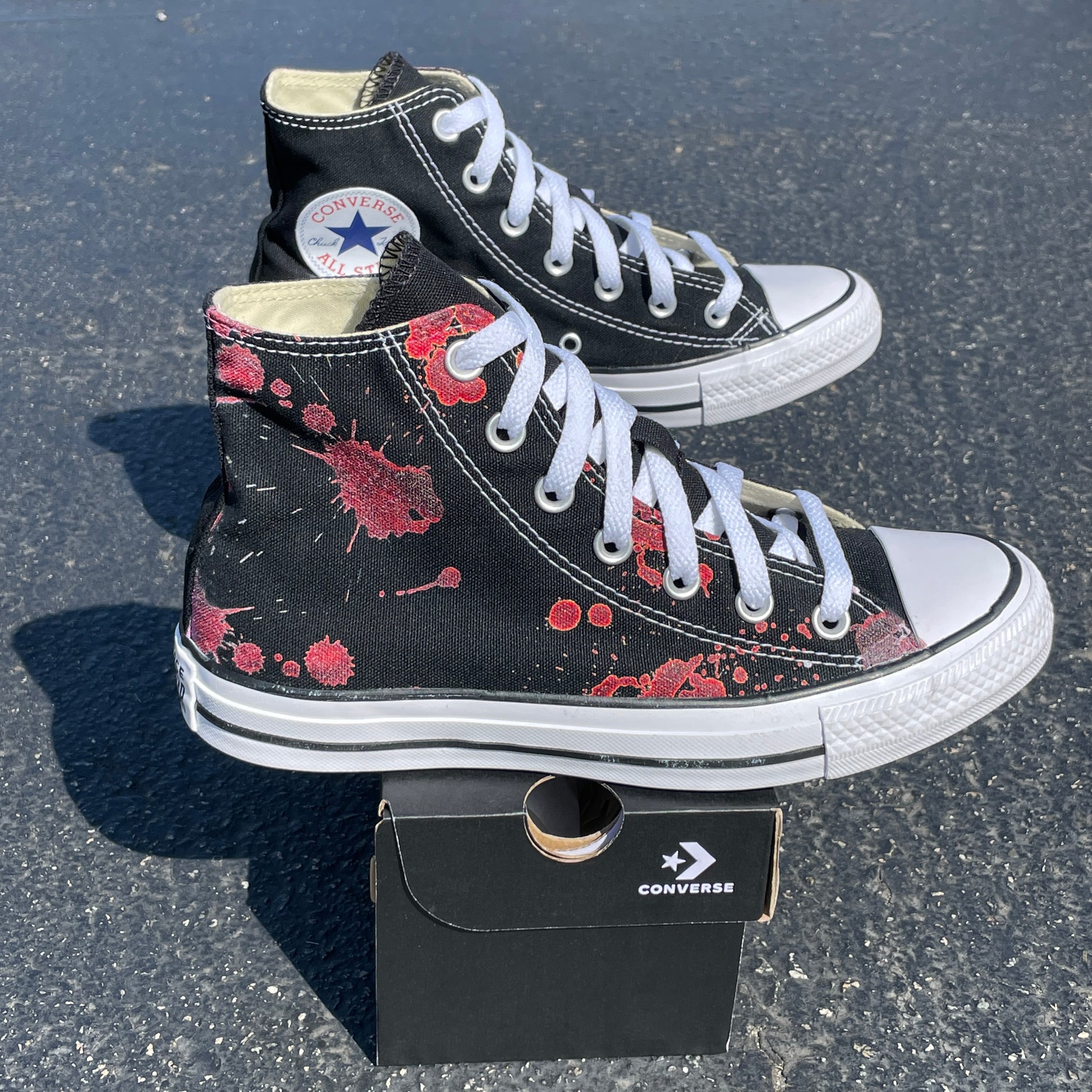 Splatter Black High Tops - Sneakers - Custom Converse Shoes – BlvdCustom