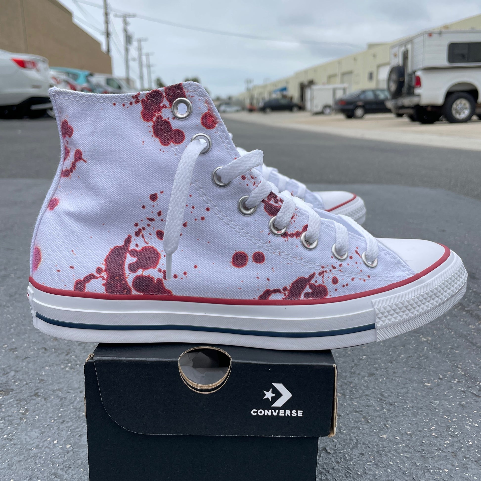 Blood Splatter High Tops - Sneakers Custom Converse Shoes – BlvdCustom