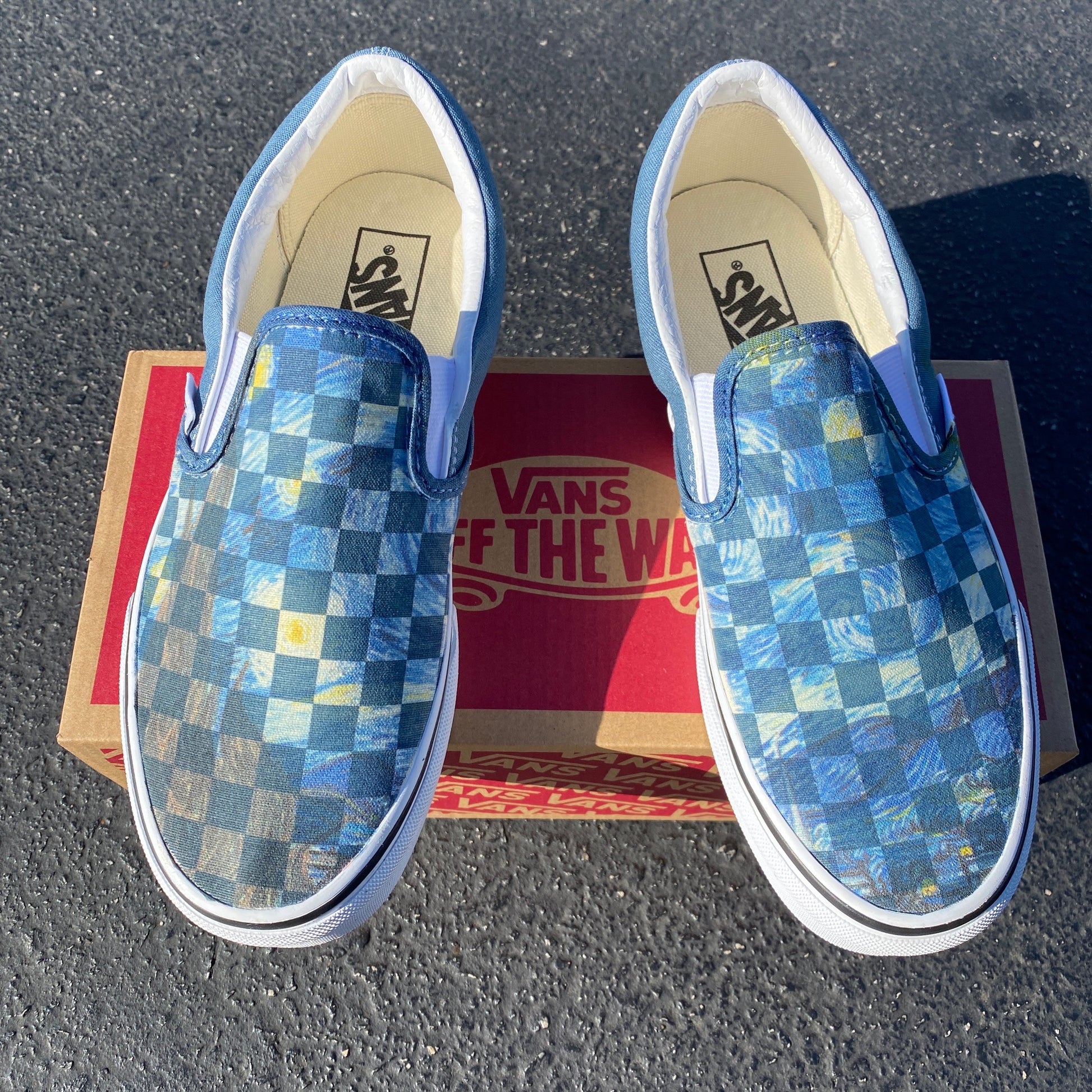 checkered vans custom