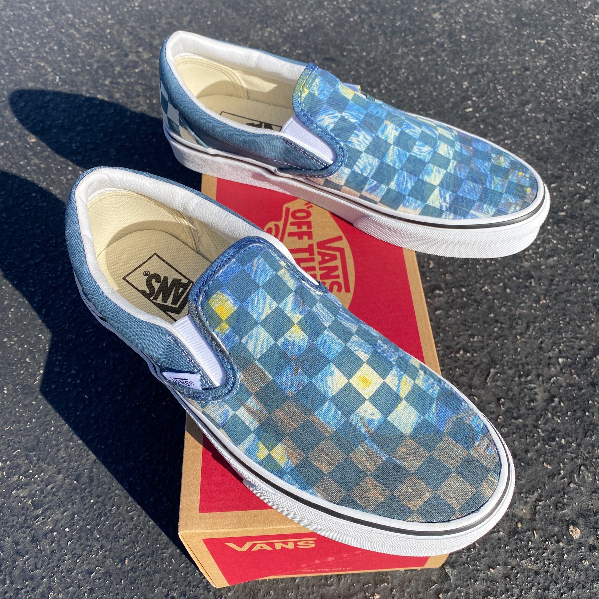 Custom Checkerboard Vans Men’s Slip On Size 9