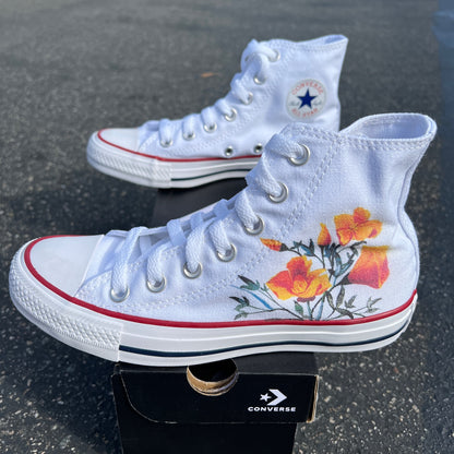 Poppy Flower Custom Shoes