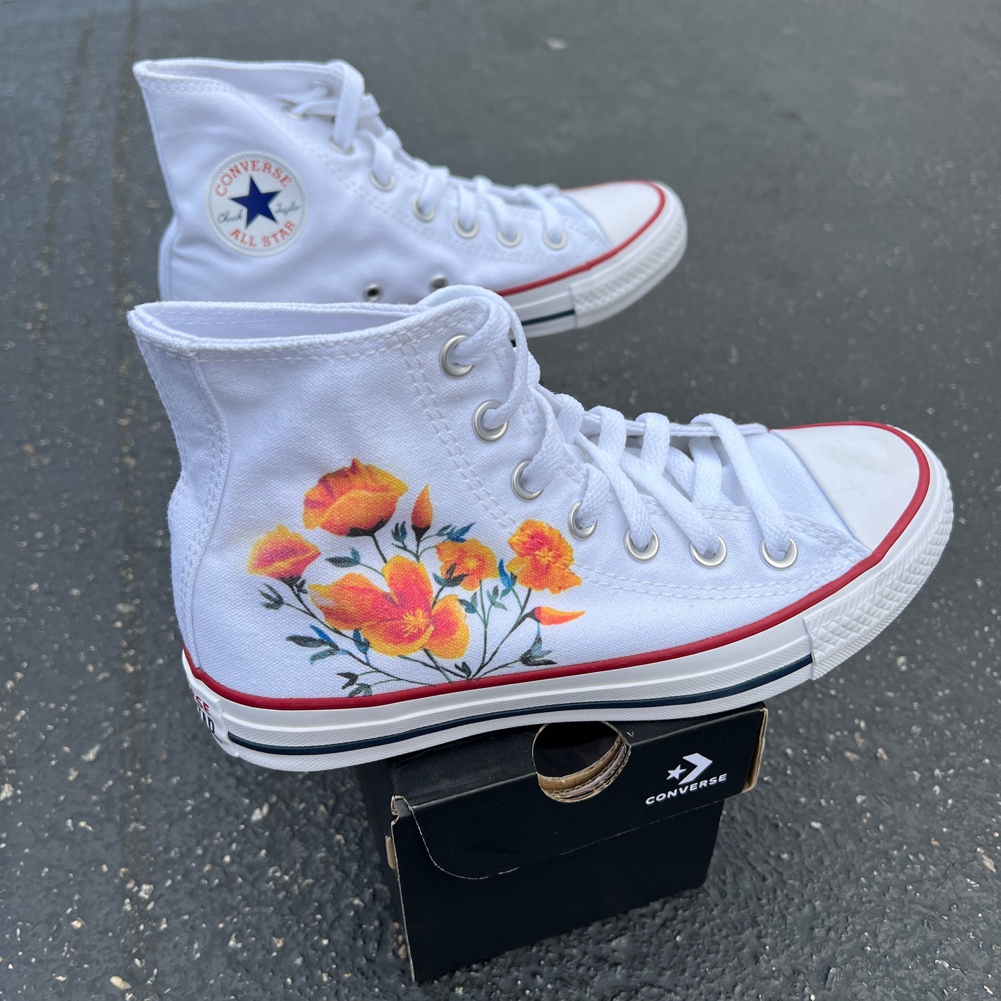 Poppy Flower Custom Shoes