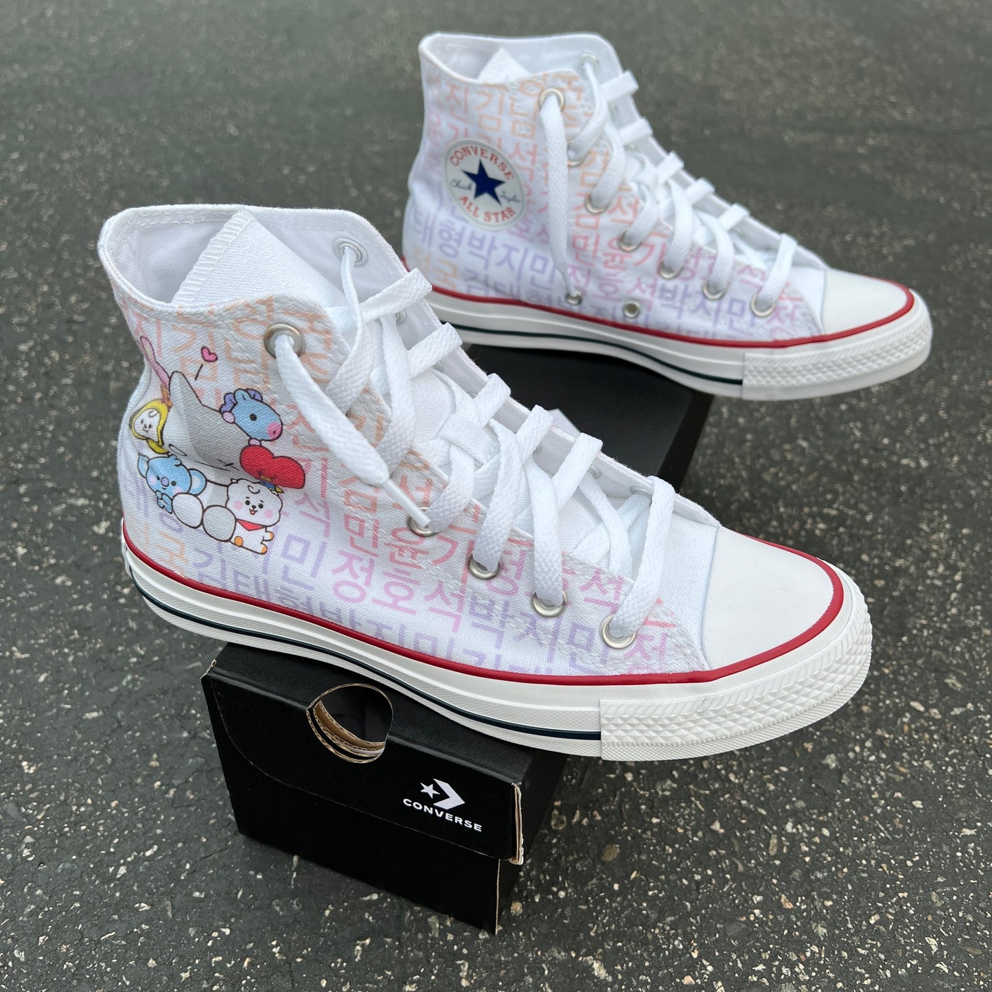 BT21 Custom White Shoes - Custom Converse Shoes