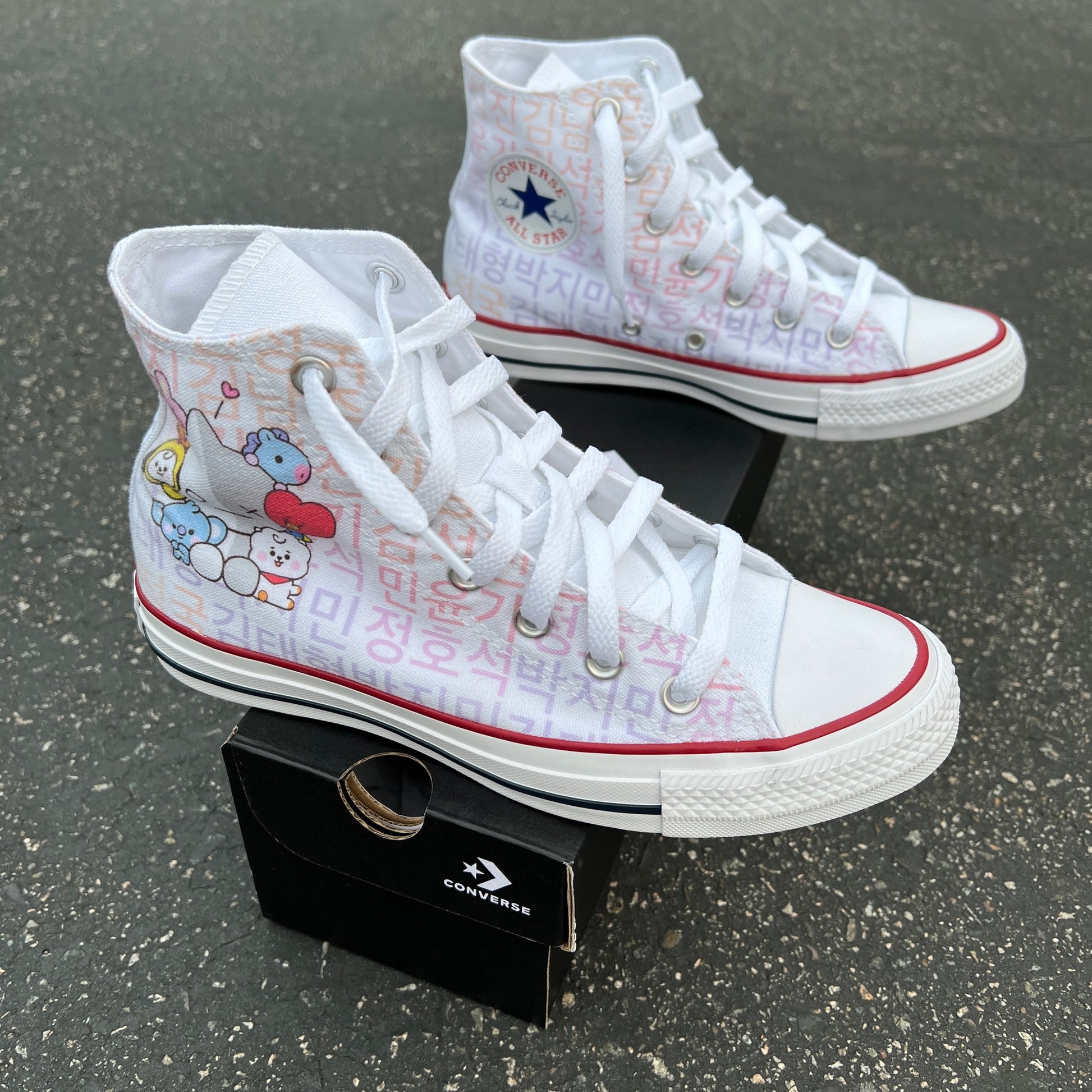 BT21 Custom White Shoes - Custom Converse Shoes