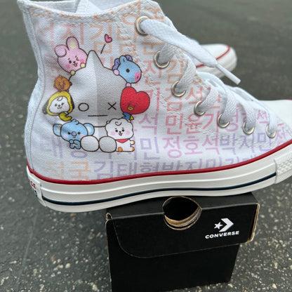 BT21 Custom White Shoes - Custom Converse Shoes