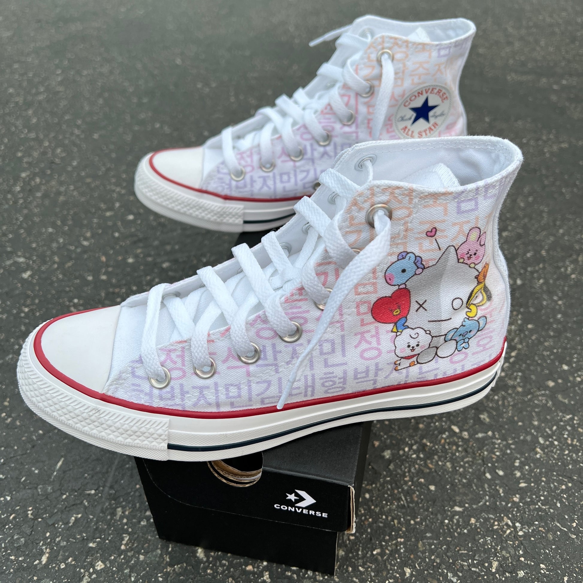 Custom White Custom Converse Shoes –