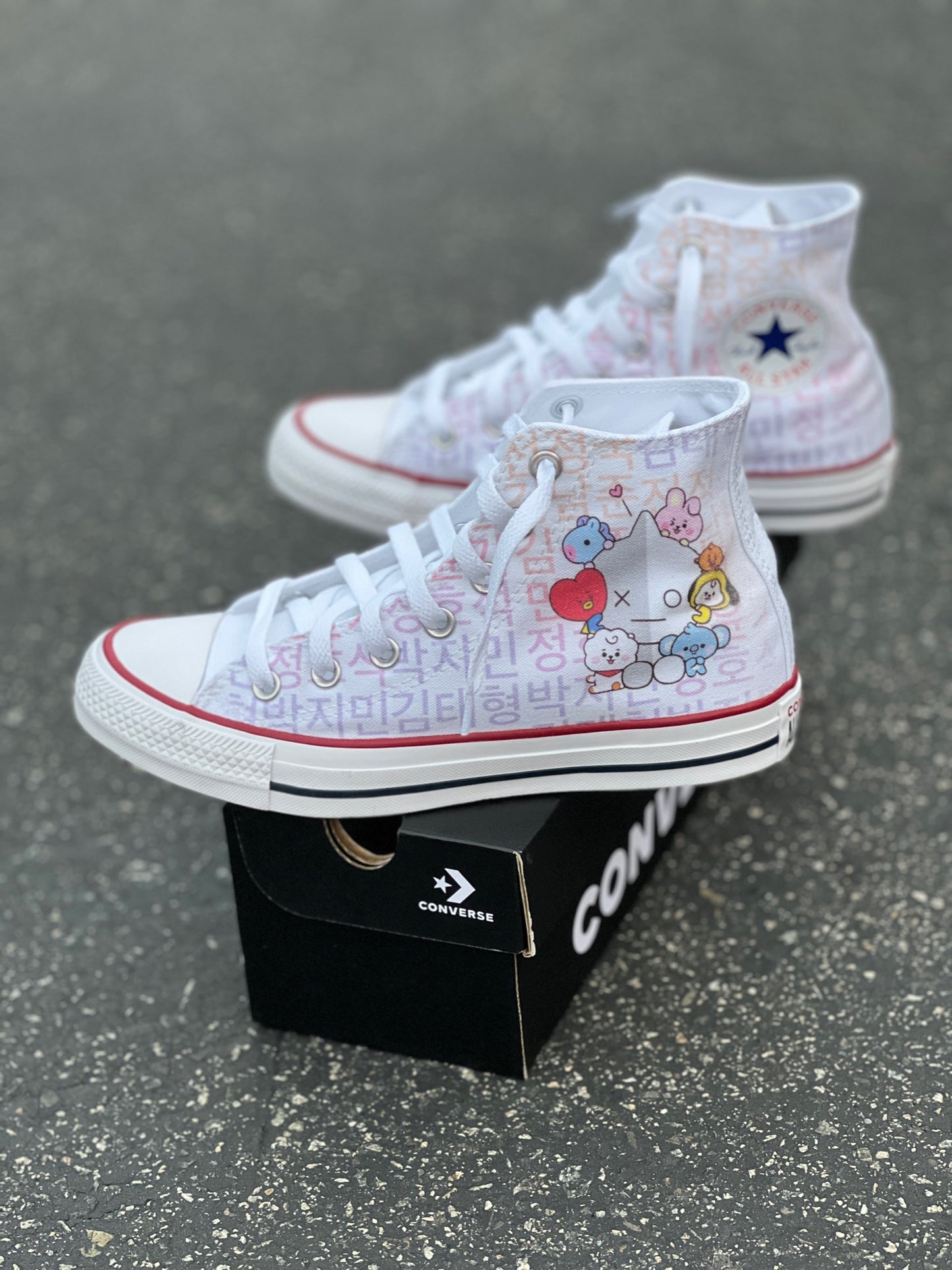 BT21 Custom White Shoes - Custom Converse Shoes