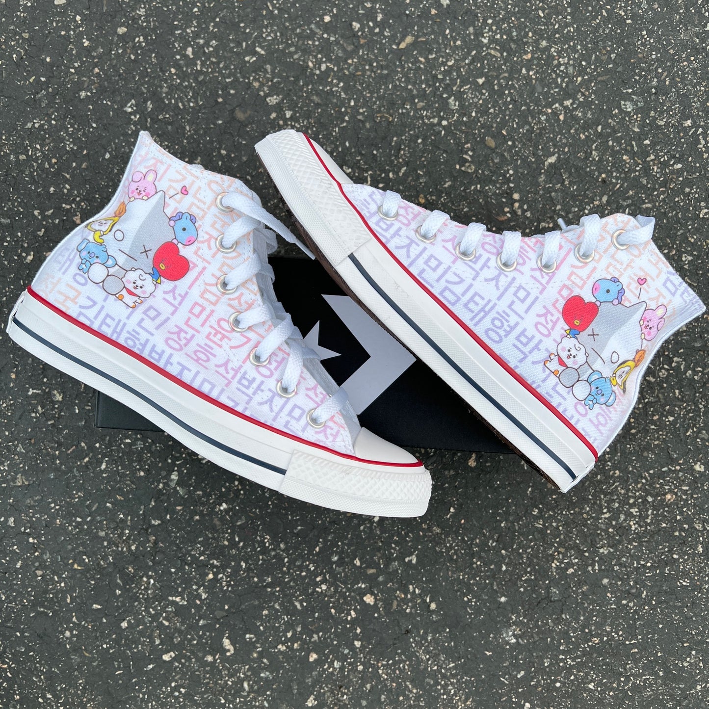BT21 Custom White Shoes - Custom Converse Shoes