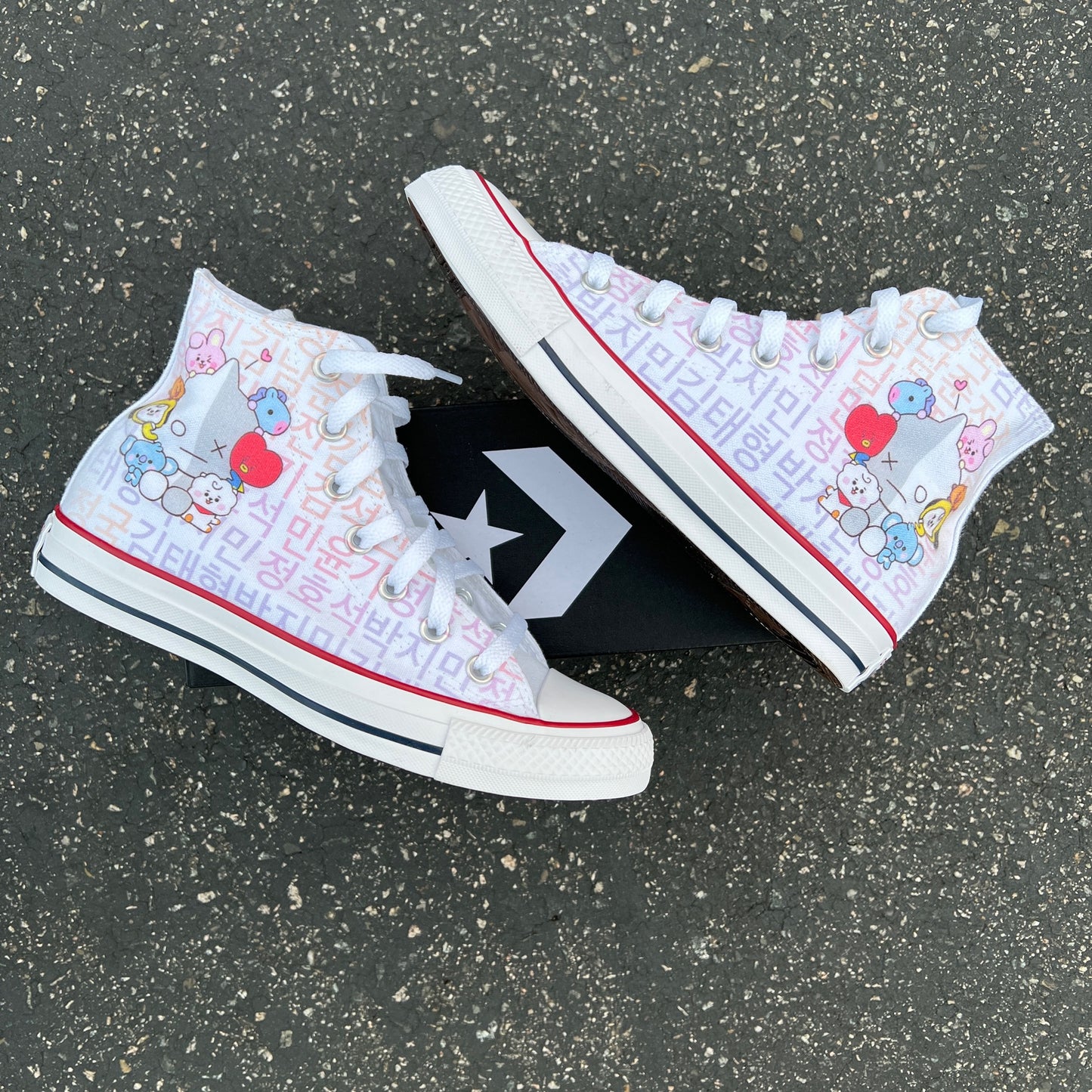 BT21 Custom White Shoes - Custom Converse Shoes