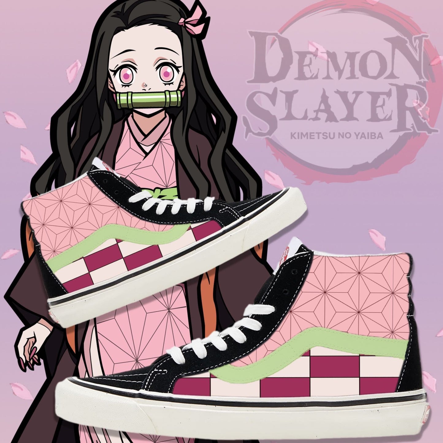 Demon Slayer Nezuko Kamado Custom Shoes - Custom Vans Shoes