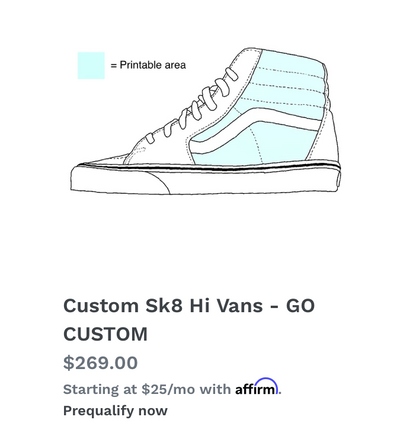 White Women's size 11 Vans Sk8-Hi Sneakers - Custom Order